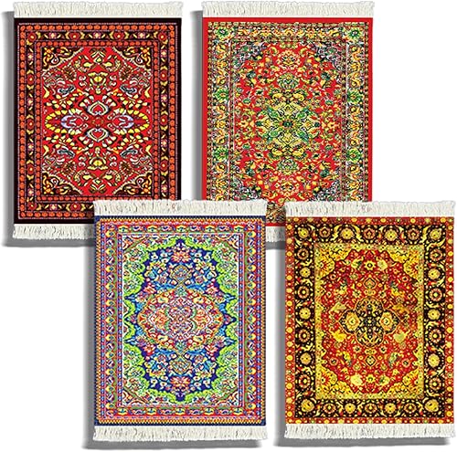 Oriental Rug - Juego de 4 posavasos absorbentes para bebidas, estilo nativo americano, coloridos, bonitos accesorios de decoración de mesa y mesa