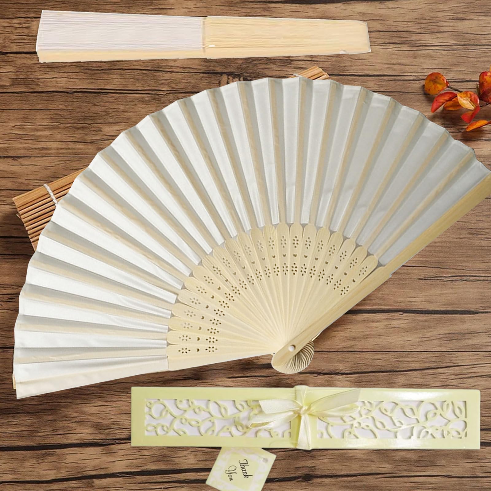 XIAQICA Chinesische Fächer Set - 2 Stück Bambus Seidenfächer Für Dekoration