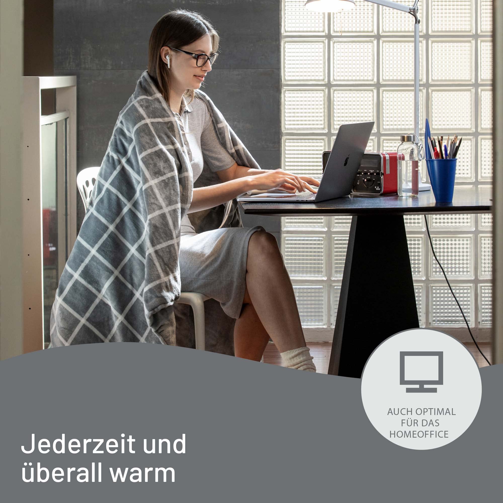 Imetec Adapto Velvet Square Heizdecke, 150x95 cm Wärmedecke, weiches Gewebe, geringer Verbrauch, Adapto-Technologie, sicher, schnelles Aufheizen, 6 Temperaturen, waschbar