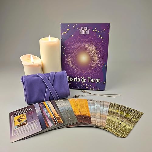 Vista 8 de Witchy Cauldron Kit de aprendizaje de tarot en español – Cartas de Tarot para Principiantes – Incluye mazo, diario, envoltura, calcomanías – Ideal