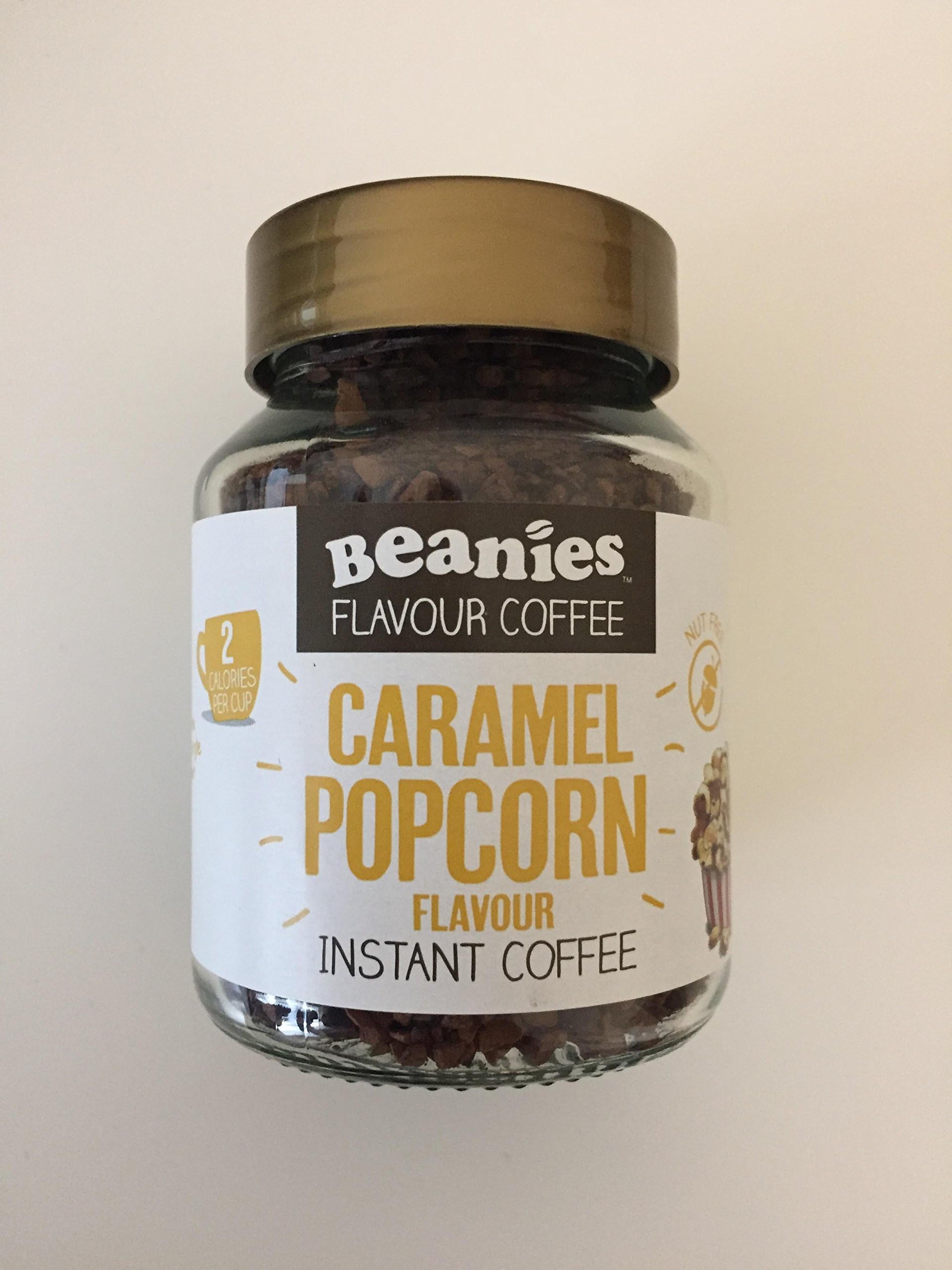 Beanies Flavoured Instant Coffee Caramel Popcorn 50g jar
