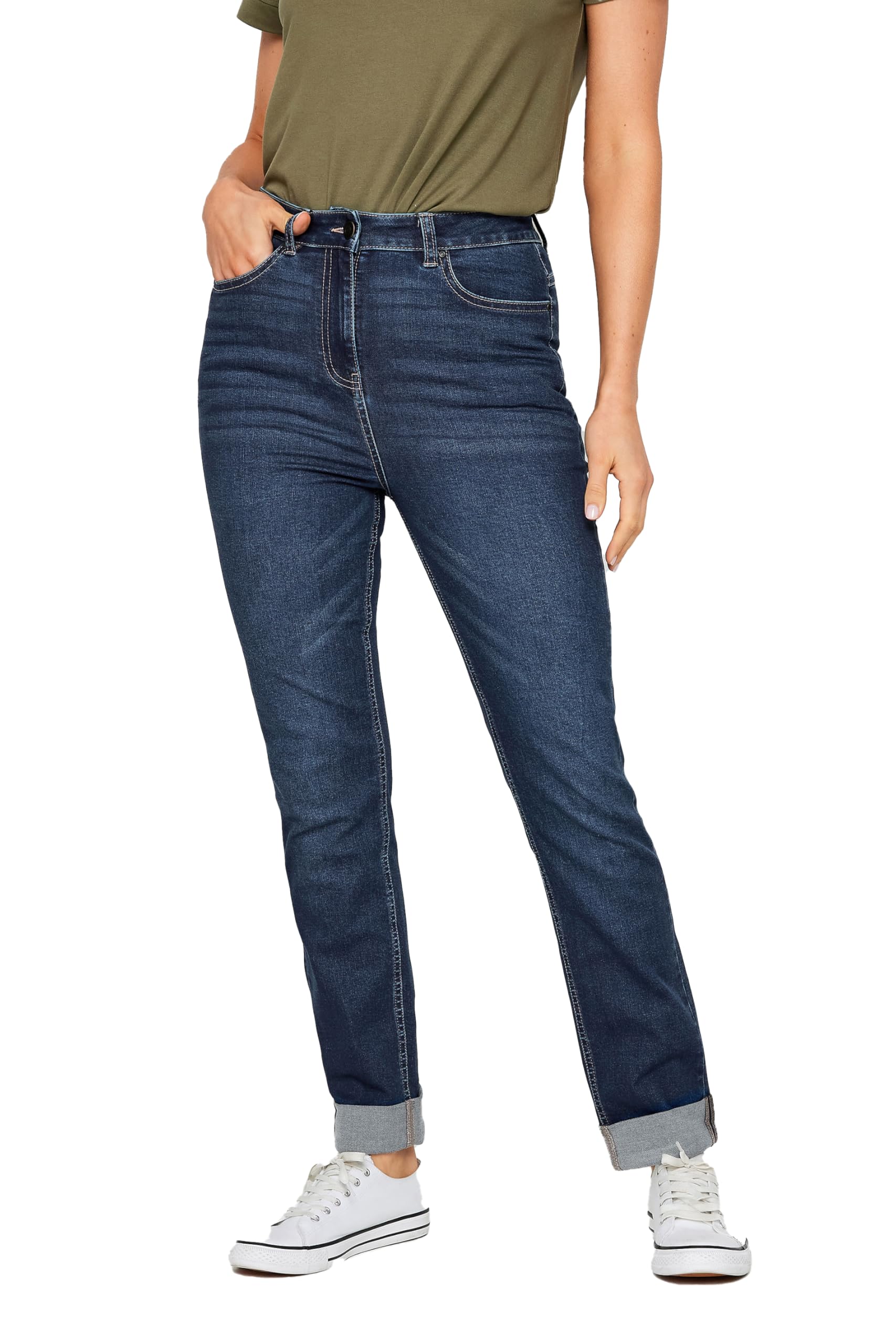 Long Tall Sally Women's Tall Mid Wash Cigarette Jeans in Blue | Size: 16L