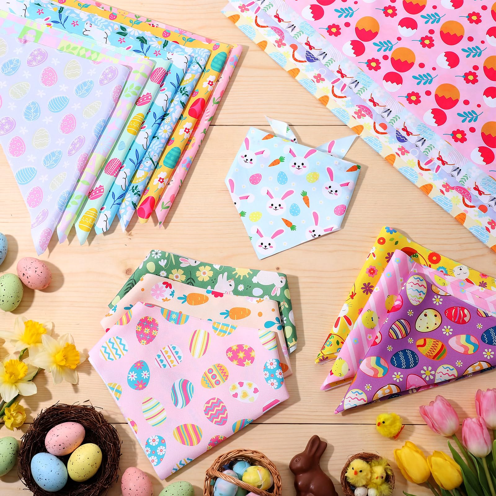 Geyoga 240 bandane primaverili per cani alla rinfusa St Patricks Pet Bandane regolabili a triangolo pasquale per toelettatura cani, bavaglini fazzoletto per gatti di taglia piccola, media e grande