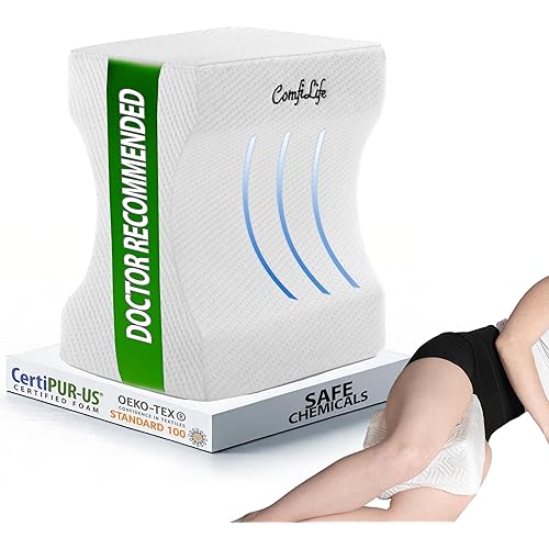 ComfiLife Orthopedic Knee and Leg Pillow for Side Sleepers Sleeping - 100% Polyurethane Foam for Back Pain, Hip Pain Relief