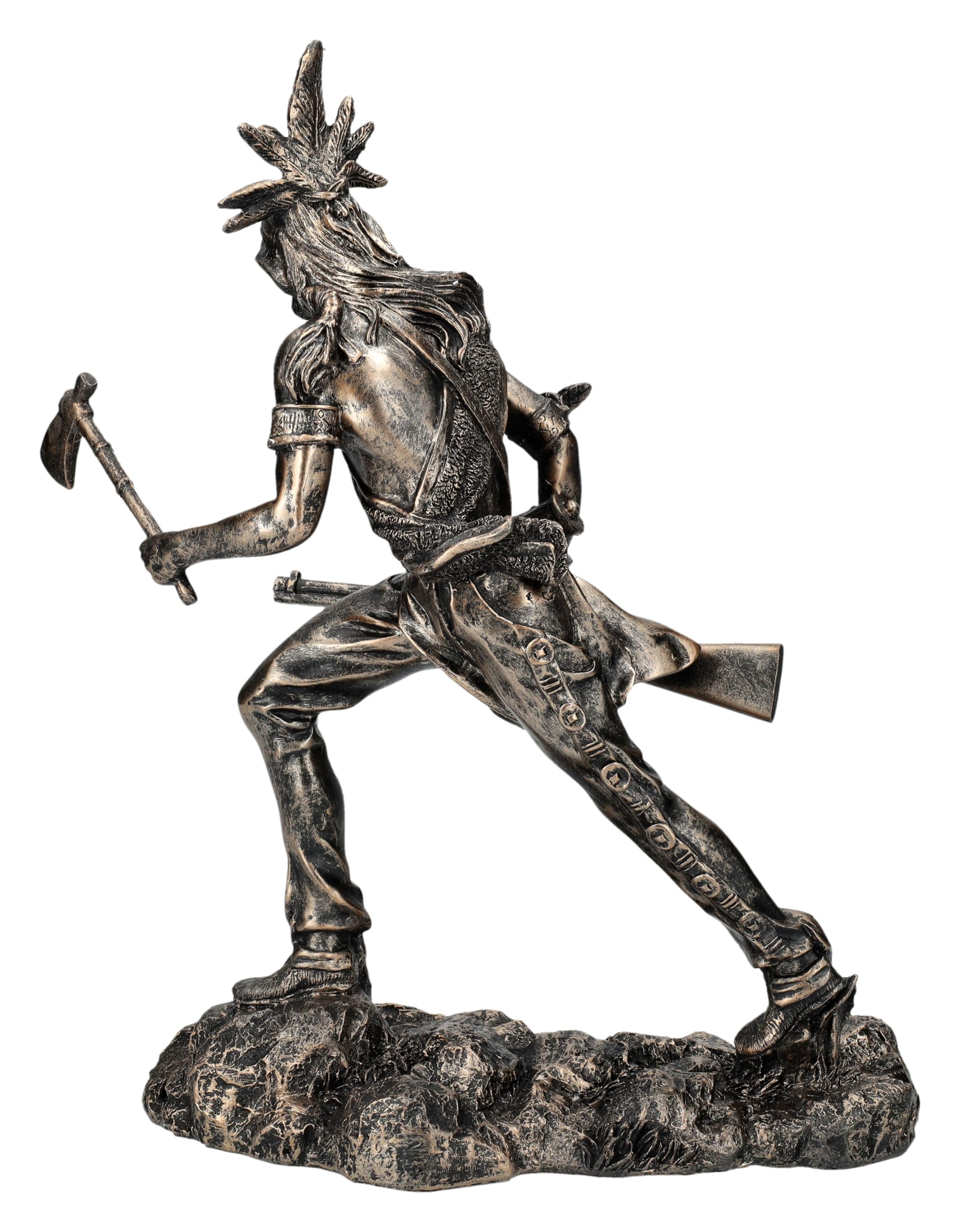 Figurine de guerrier tribal, avec fusil et tomahawk, 31,5 cm, décoration western amérindienne
