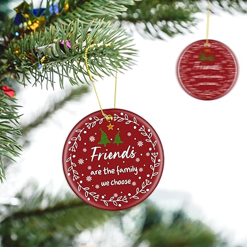 Miniatura 6 de Adornos de Navidad para amigos, regalos para mujeres y hombres, 3 pulgadas de cerámica, árbol de Navidad, adornos de amistad, regalos para amigos,