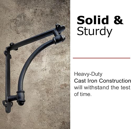 Miniatura 94 de NACH Soportes decorativos para estantes, paquete de 2 soportes de estante de hierro fundido de metal antiguo de 9.6 x 1.7 x 9.6 pulgadas, soportes