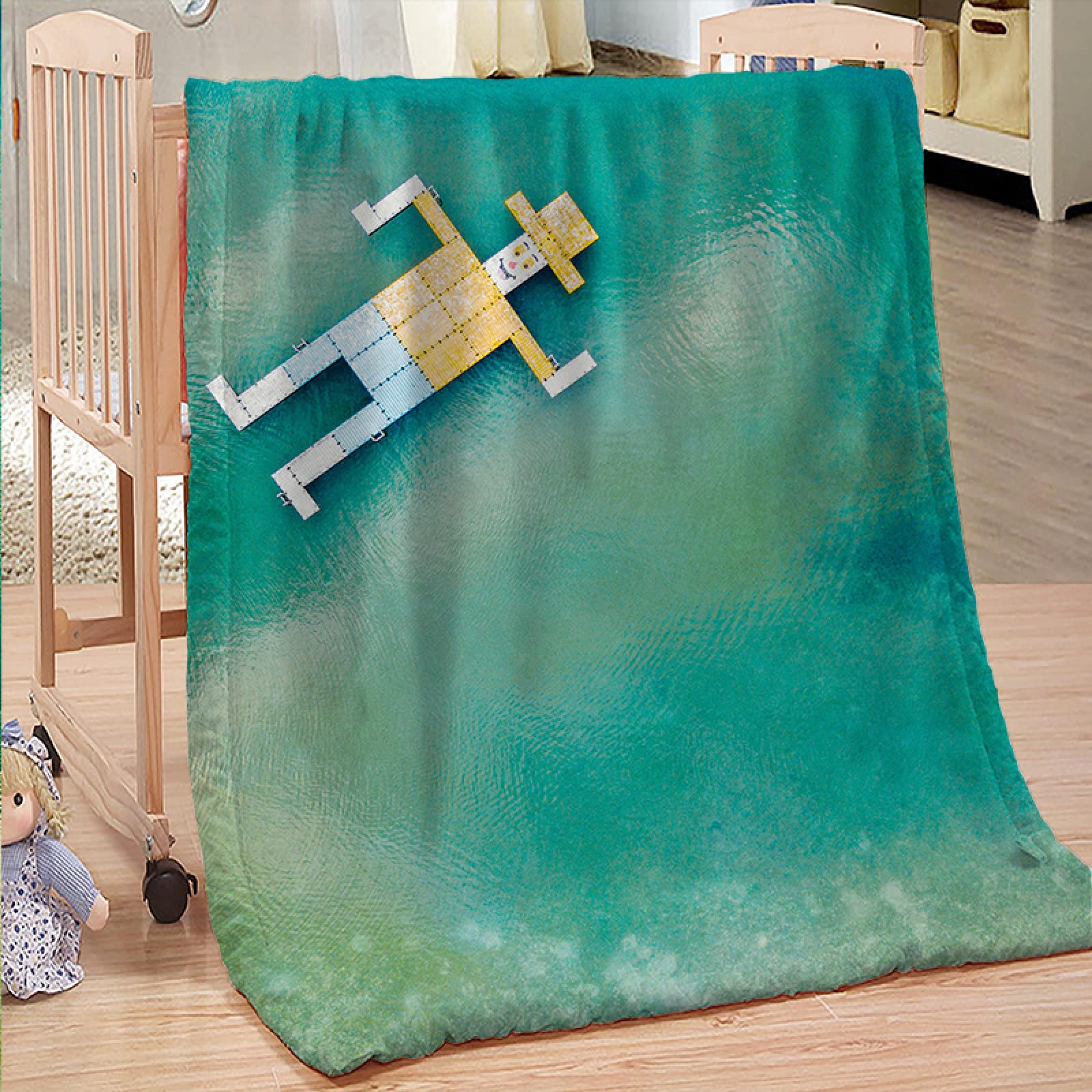 Couverture bébé motif blocs de construction : le cadeau de naissance idéal
