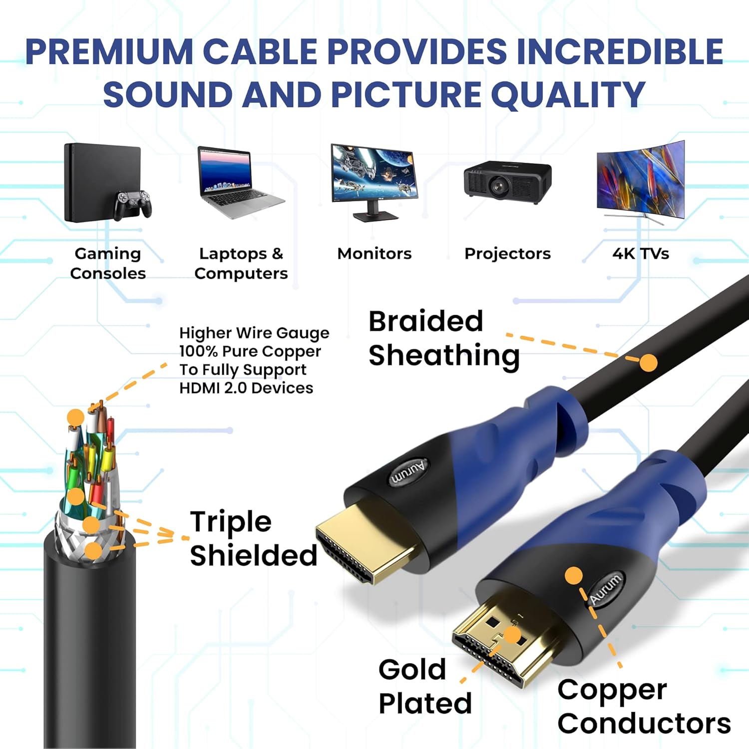 ❤ Crаzу Dеаlѕ Aurum Cables Ultra Series High Speed HDMI 2.0 Cable with Ethernet - 50ft HDMI Cord Supports 4K UHD Resolution, ARC, 3D - CL2 Certified - Compatible with HDTV, PC, Laptop, PS3, Xbox, Blu-ray - 2 Pack Frее Shірріng оƒƒеr Aurum Cables Ultra Series High Speed HDMI 2.0 Cable with Ethernet - 50ft HDMI Cord Supports 4K UHD Resolution, ARC, 3D - CL2 Certified - Compatible with HDTV, PC, Laptop, PS3, Xbox, Blu-ray - 2 Pack