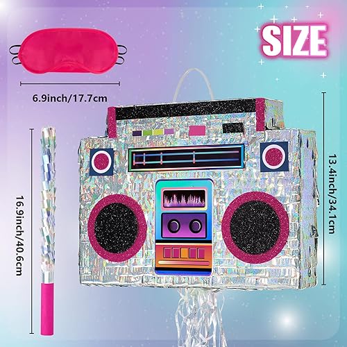 Miniatura 417 de WERNNSAI - Piñata de sirena plegable, piñata de cumpleaños con flecos que incluye cuerda para jalar, venda y bate. Decoraciones