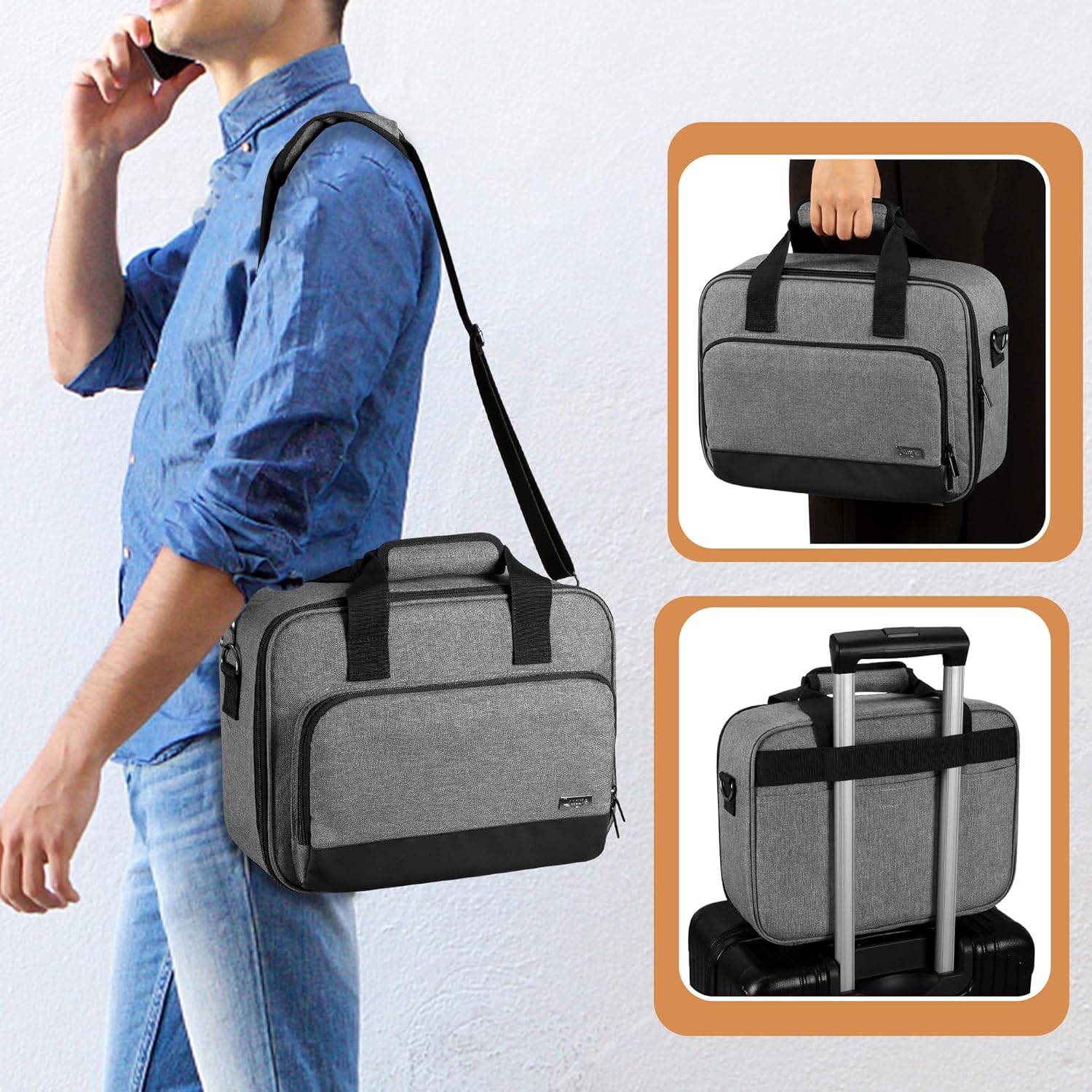 LUXJA Carrying Case Compatible with Canon PIXMA TR150 Wireless Portable Printer, Bag Compatible with Canon TR150 Ink Cartridge and Accessories, Gray (BAG ONLY)