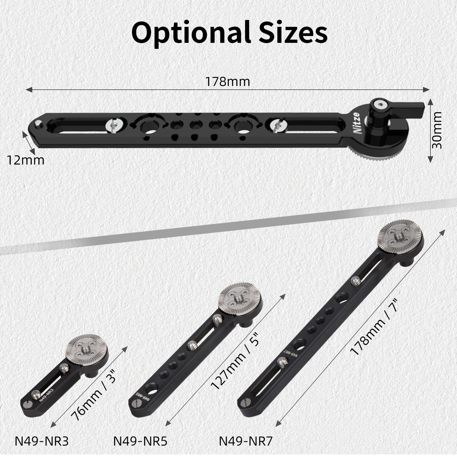 Nitze NATO Morsetto a Sgancio Rapido con Perni di Posizionamento da 1/4, NATO Clamp Quick Release per Gabbia del Monitor, Gabbia Della Fotocamera, Luce LED, Microfono e Braccio Magico - NF49D