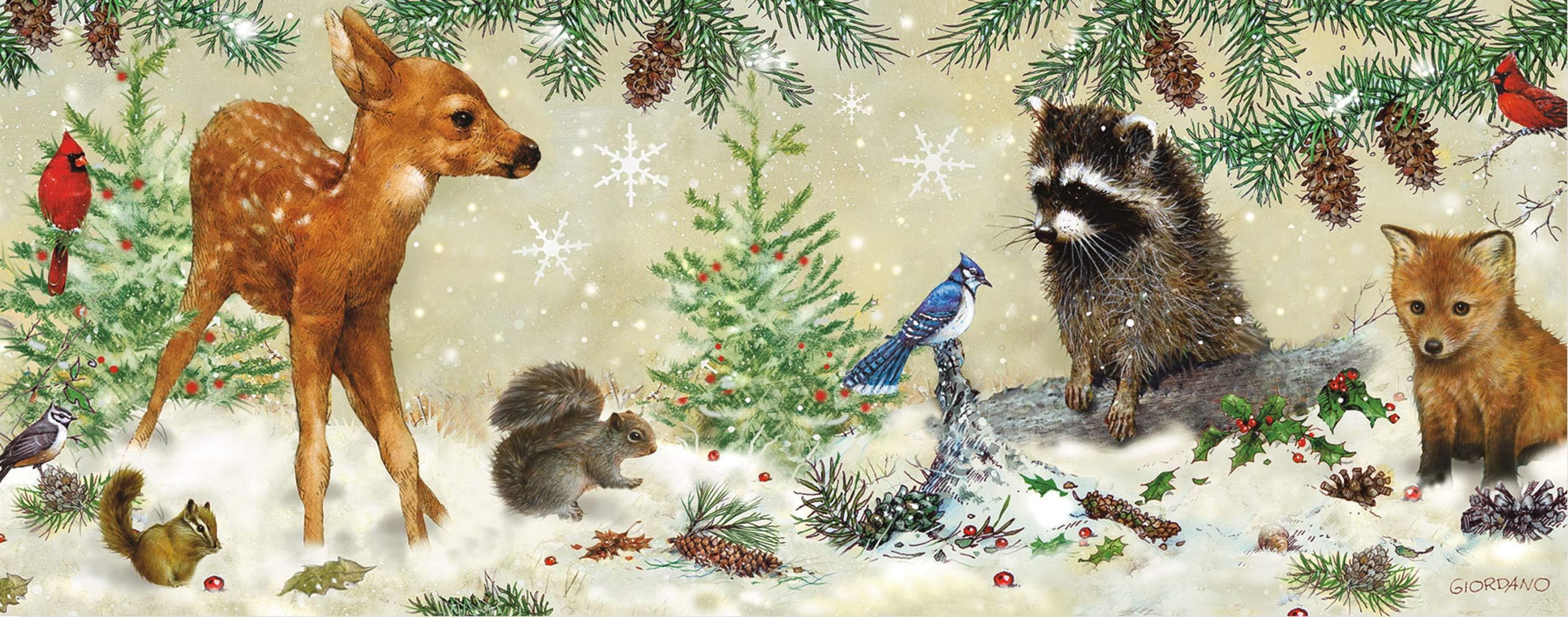 Winter Forest Friends Panoramic Boxed Holiday Cards (Christmas /Greeting Cards)