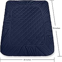 Vista 4 de Utopia Bedding - Cubrecolchón acolchado y ajustado, tamaño individual, protector y cubierta elástica para colchón con bolsillo profundo que se Azul