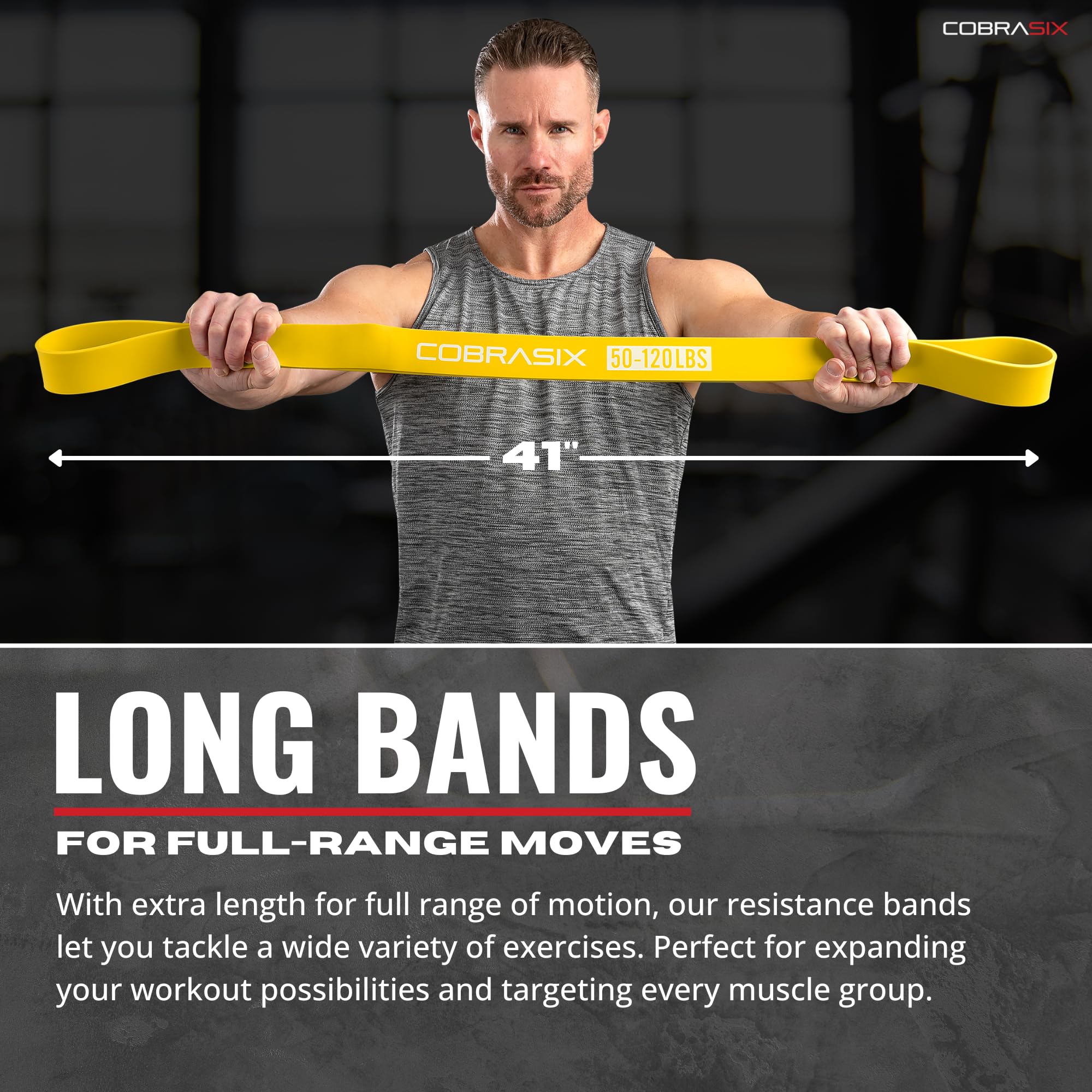 COBRASIX Bandas de resistencia para entrenar hombres y mujeres | Bandas de resistencia para entrenamientos en casa, levantamiento de potencia, estiramiento, WOD, entrenamiento de fuerza y dominadas