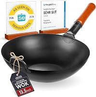 YOSUKATA 13.5-Inch Pre-Seasoned wok