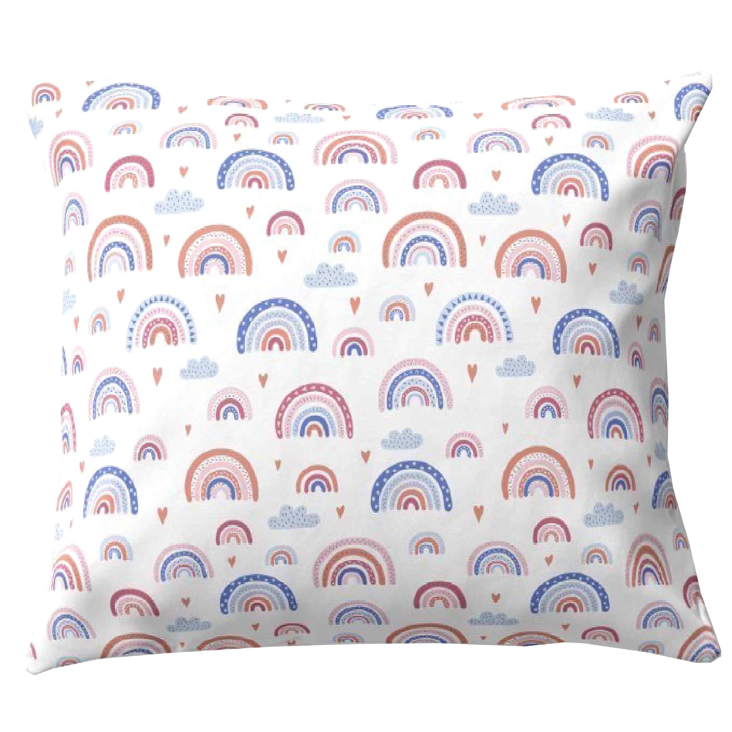 PinkZebra 70 x 70 cm Kopfkissenbezug Kinder, Kissenbezug aus 100% Baumwolle, Kissenhülle Jungen, Öko-tex Standard 100, Kinderbezüge mit Reißverschluss, Made in EU, Regenbogen
