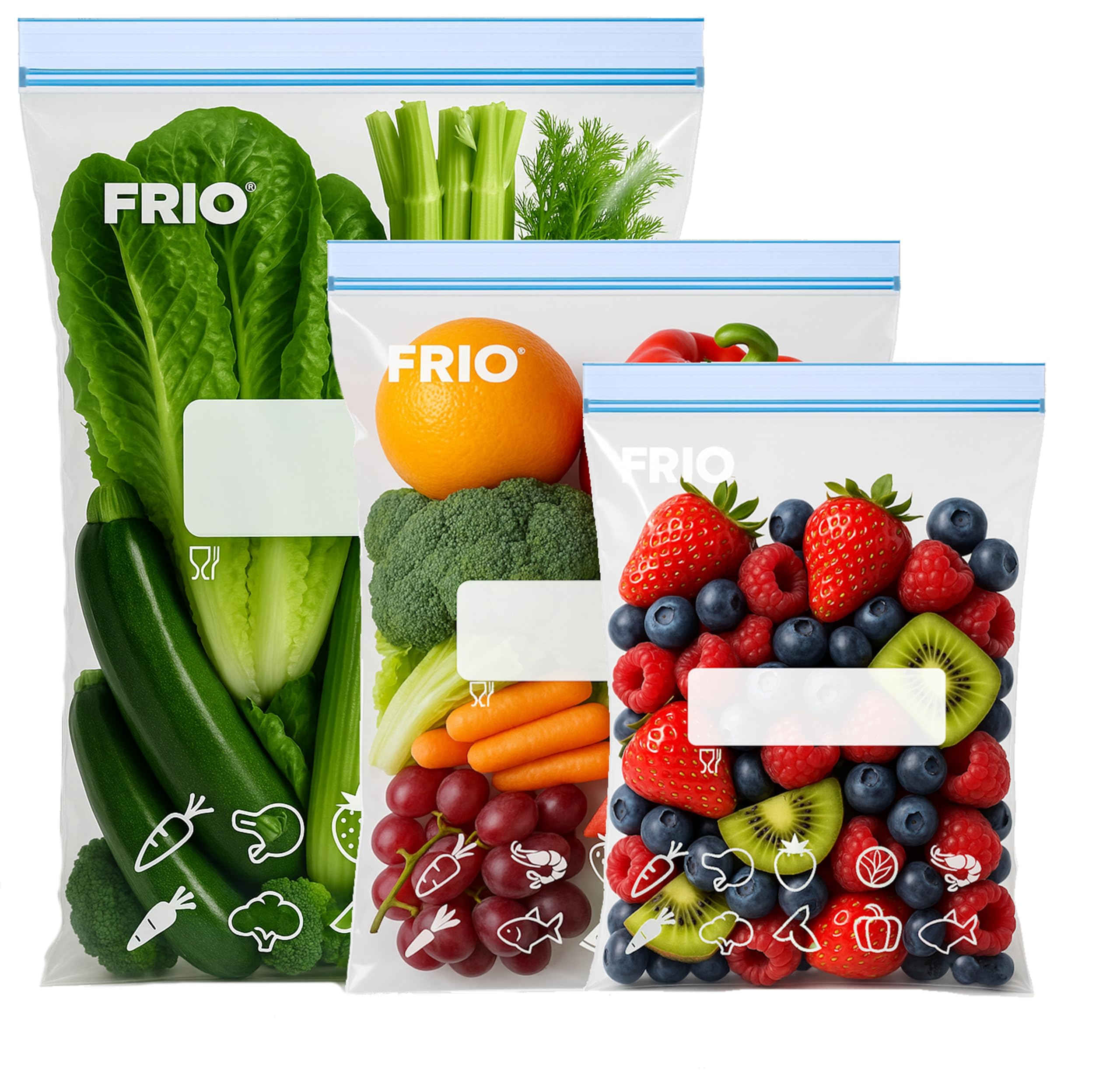 Sacchetti Freezer Riutilizzabili 60pcs Sacchetti per Congelatore per