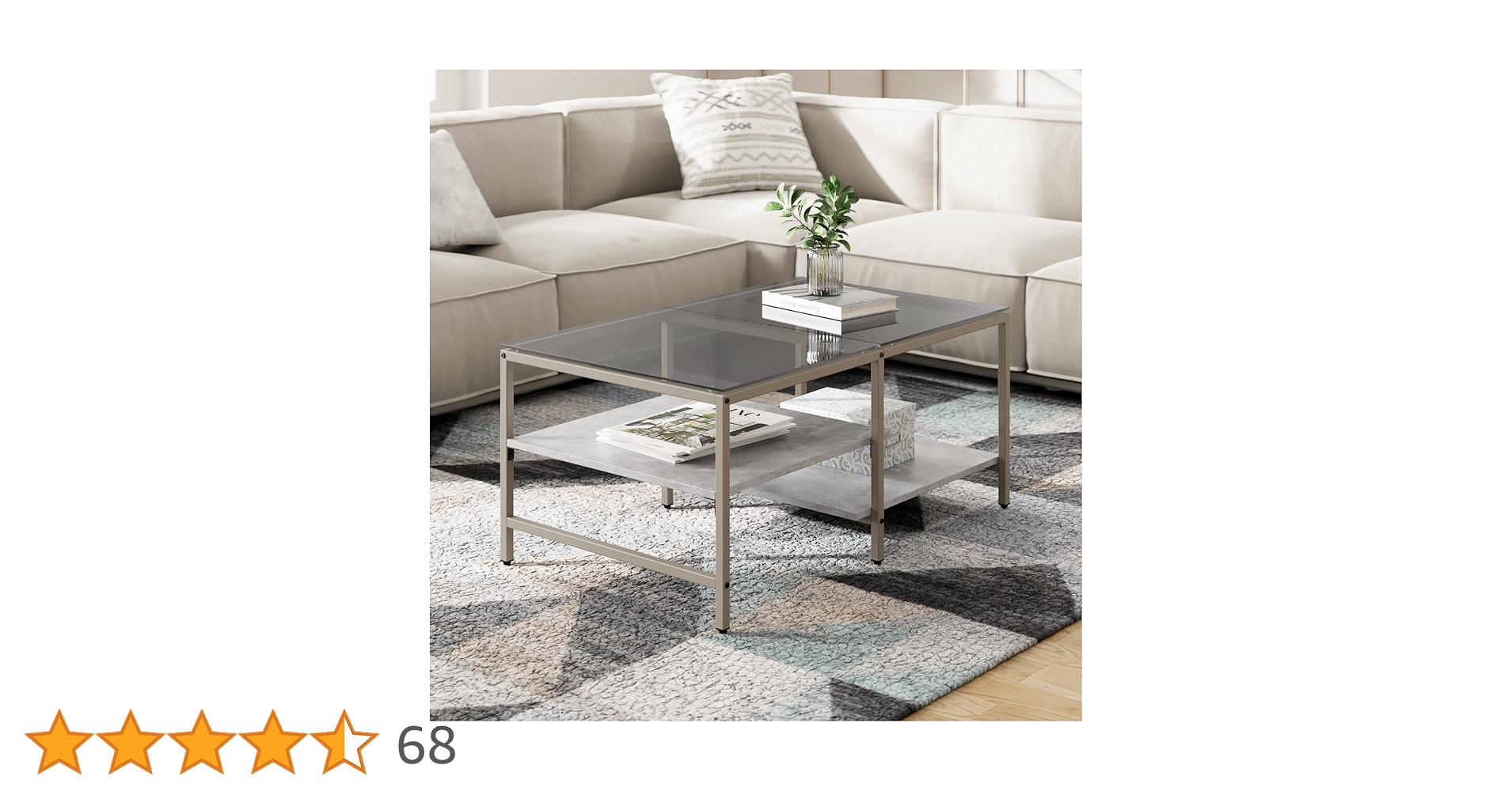 Amazon.co.jp: HOMOOI ローテーブル センターテーブル ガラス