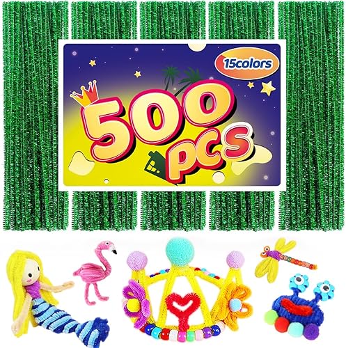 Limpiadores de tuberías, limpiadores de tuberías para manualidades, manualidades, suministros de manualidades, suministros de arte (500 limpiadores