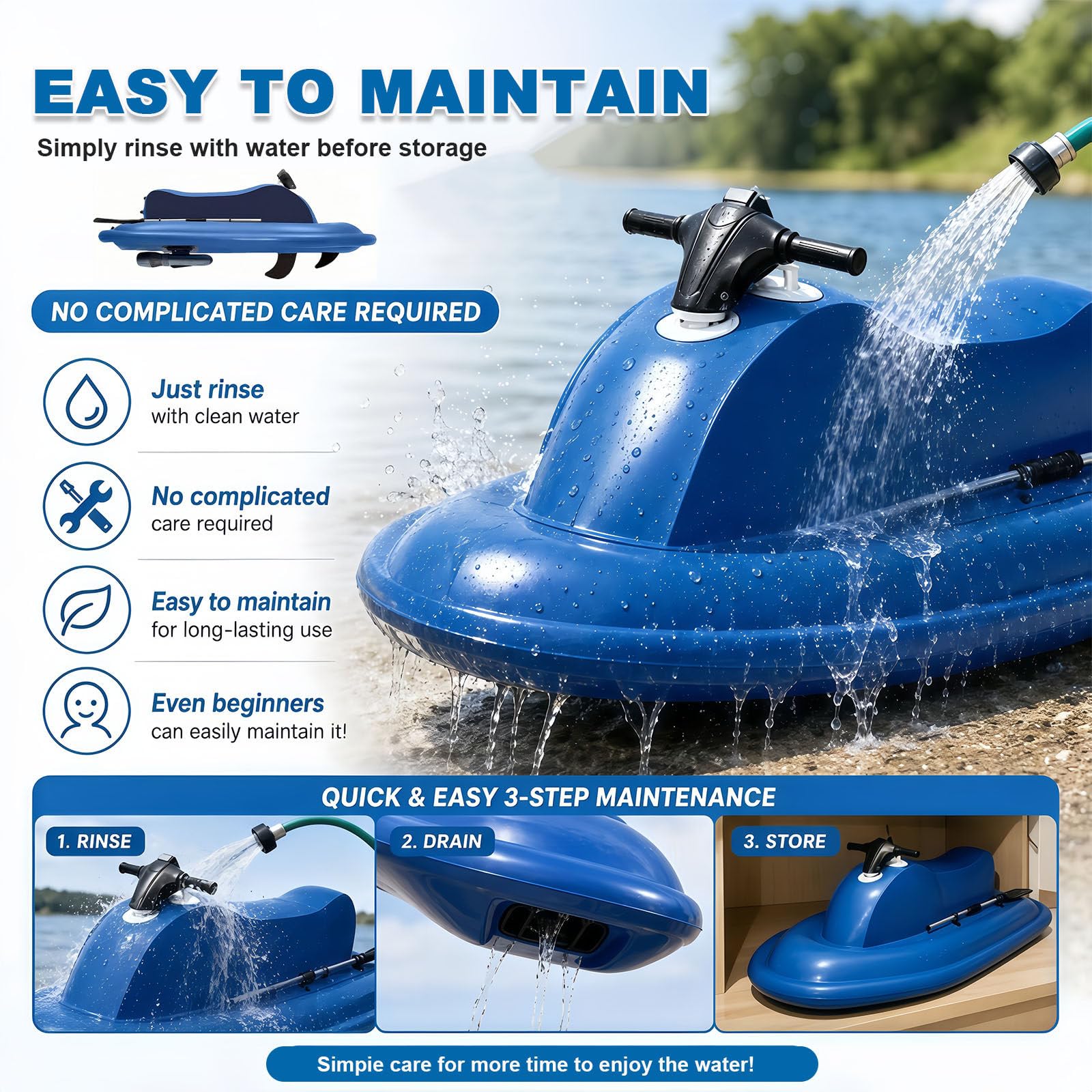 Bateau Gonflable Et Scooter sous-Marin 500W-10000mAh | Planche De Surf Électrique Pour Adulte, Charge Maximale 150 Kg, Équipement De Plongée En Mer Pour Sports Nautiques