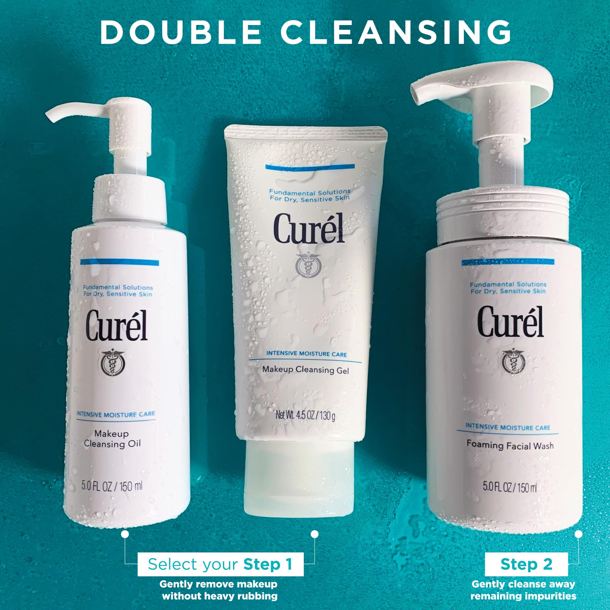 Curél - Huile nettoyante pour le visage - Nettoyant à base d'huile - 150 ml - Pour peaux sèches et sensibles - Sans parfum