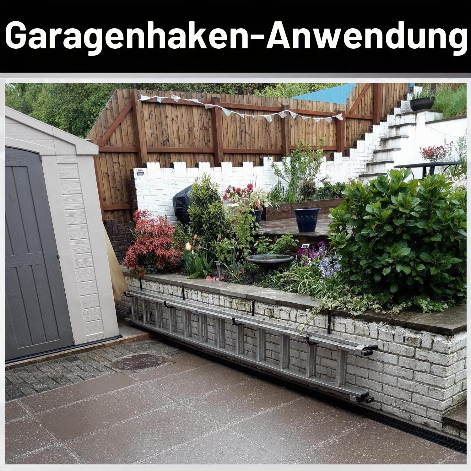 Schwerlast-Garagenlager Haken, 8 Stück Wandmontage Leiter Haken mit 32,5cm Jumbo-Arm, Aufbewahrungshaken für Fahrrad, Klappstuhl, Bulk-Artikel (23.5cm x 32.5cm)