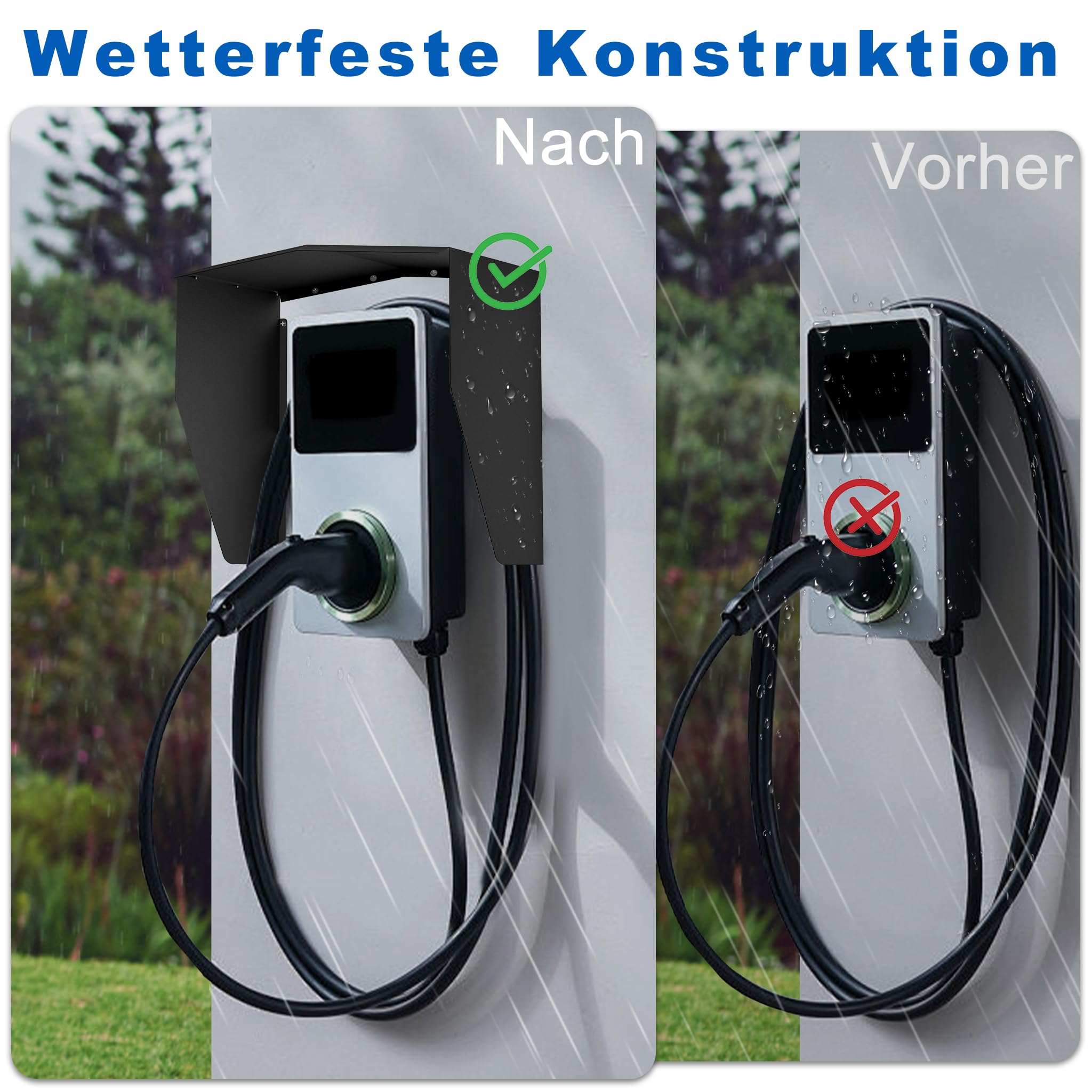 UISEBRT Protezione dalle intemperie per Wallbox, tetto protettivo per stazione di ricarica per auto elettronica, protezione dalla pioggia e dal sole, copertura resistente alle intemperie per