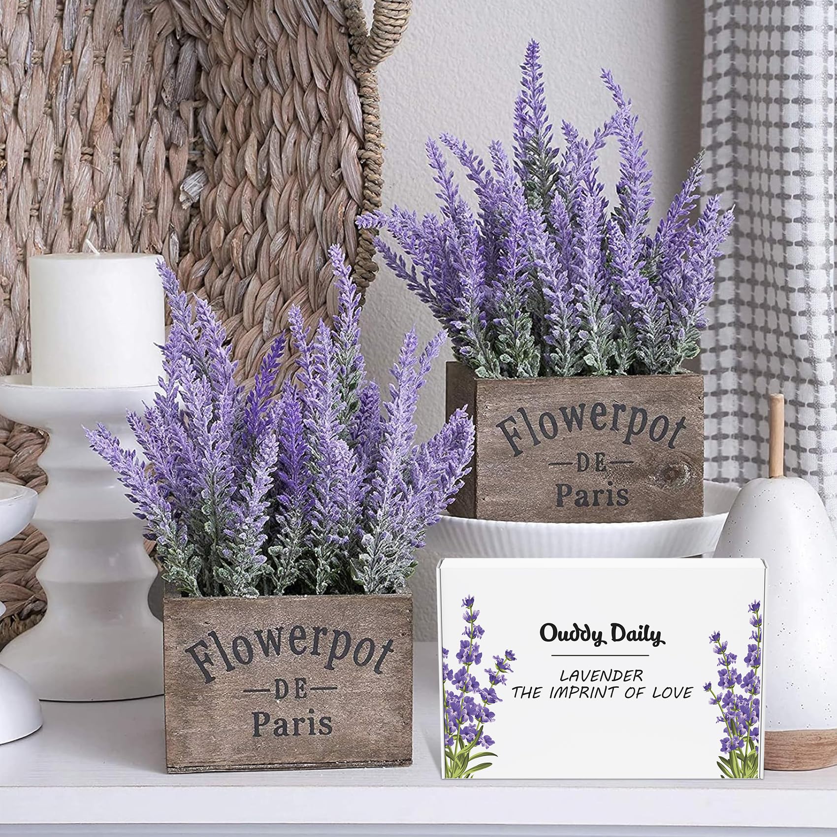 Artificial Flowers Outdoor,20 PCS Artificial Greenery Lavender Fake
