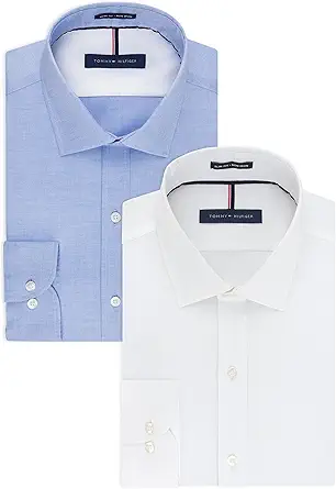Tommy Hilfiger Men's Dress Shirt Slim Fit Non Iron Solid