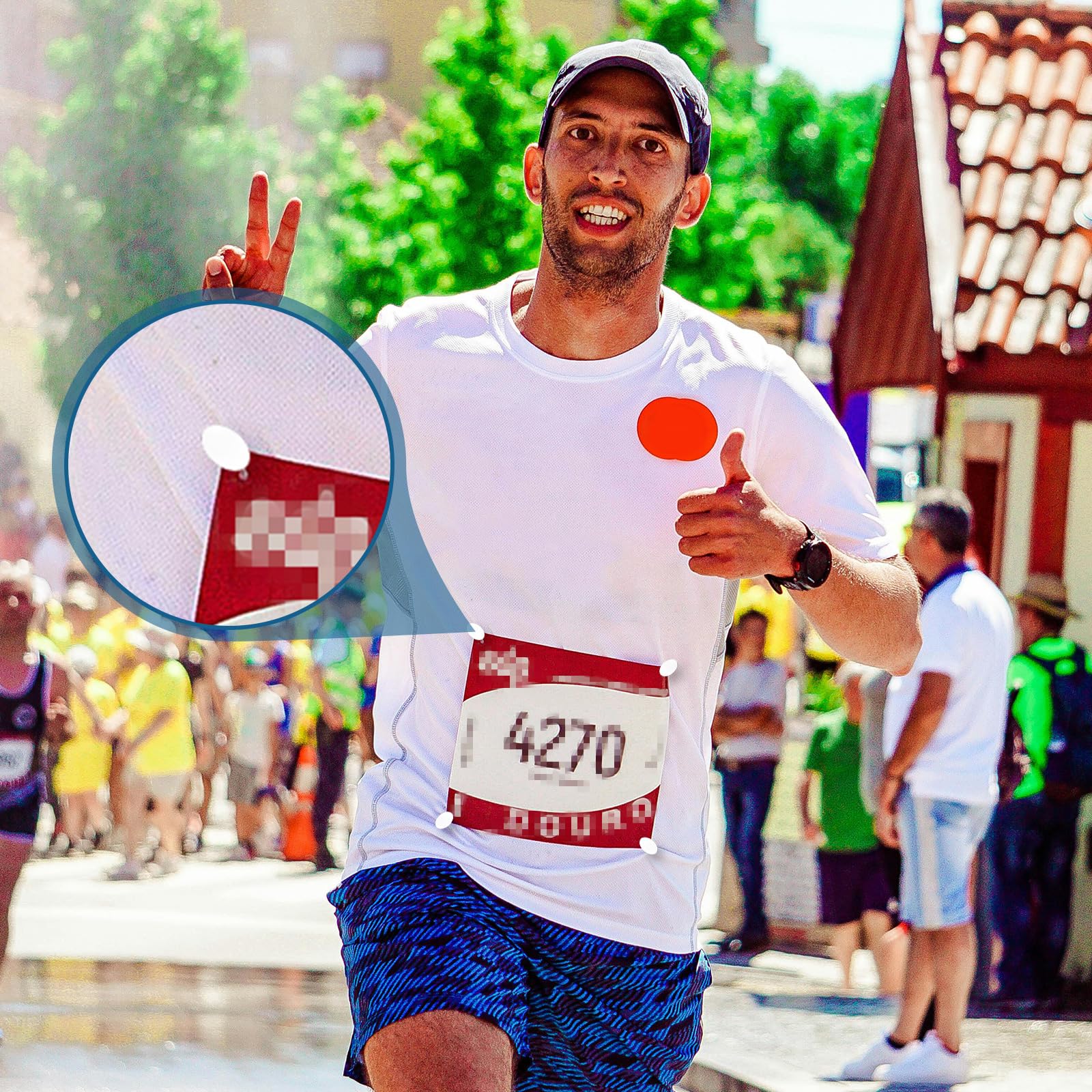 4 Pairs Magnetic Race Bib Clips, Oval Shaped Bib Holder For Runners