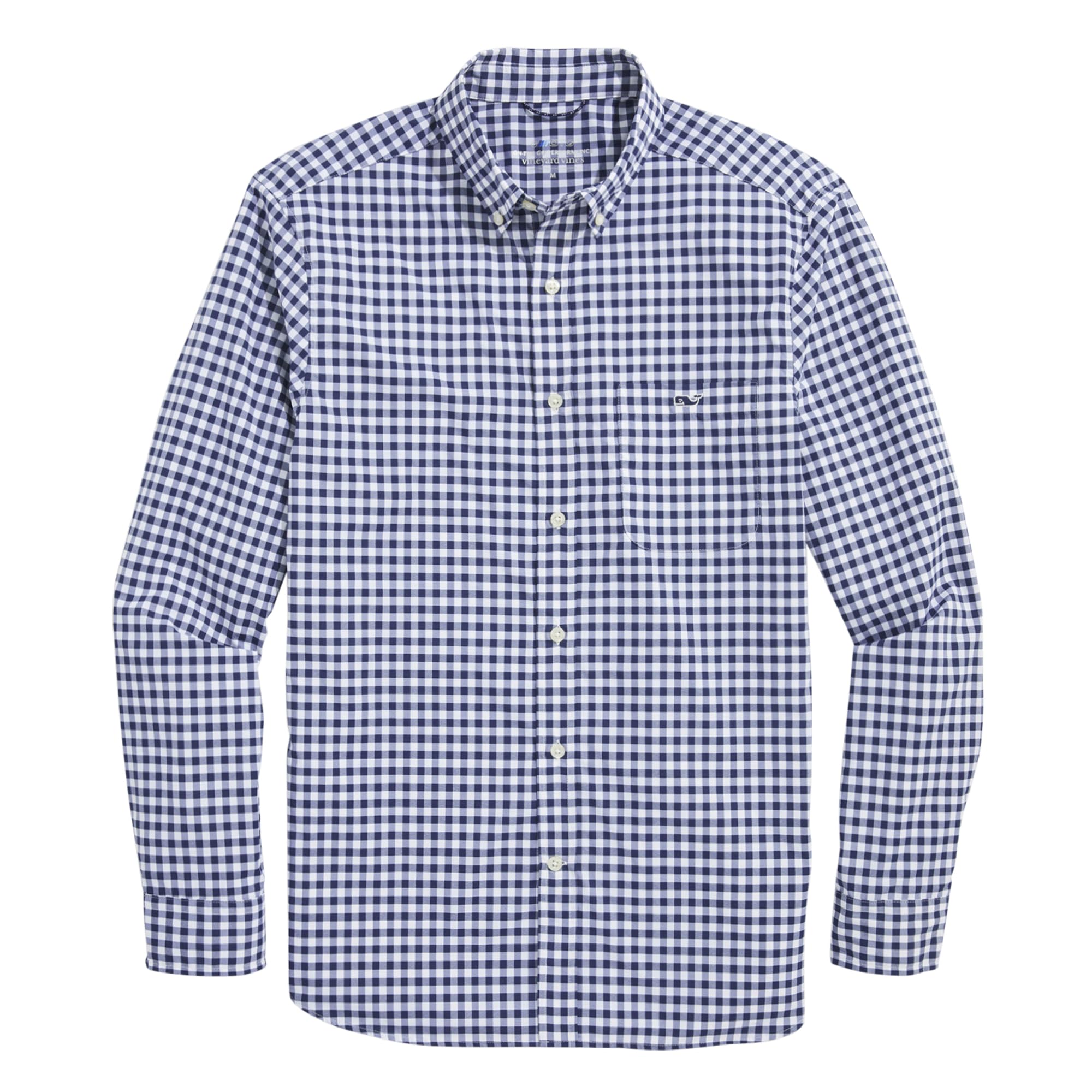 Vineyard VinesMen's Gingham On-The-go Nylon Shirt Casual