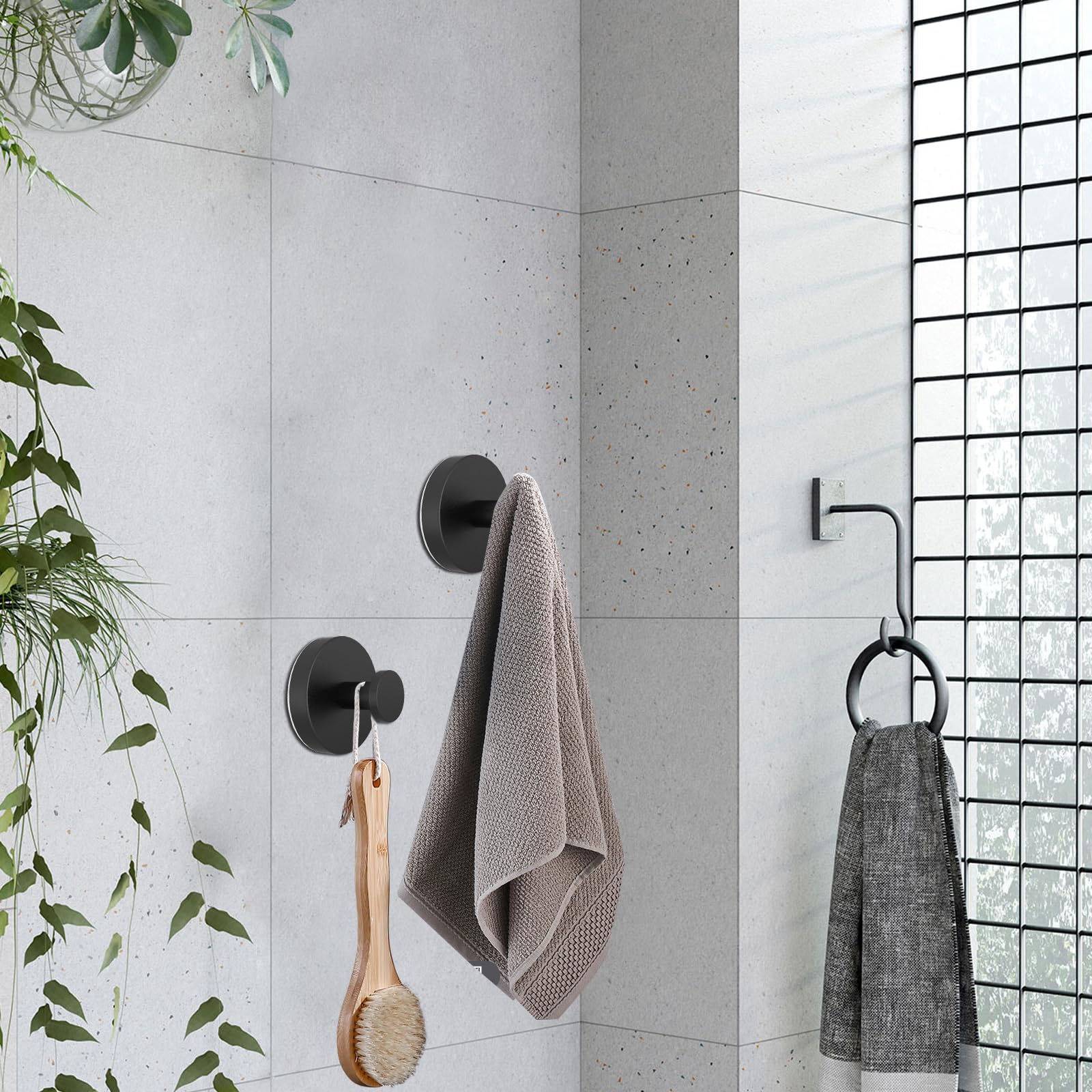 Faittoo Gancio Accappatoio Doccia,2 Pezzi Ganci per Asciugamani Bagno