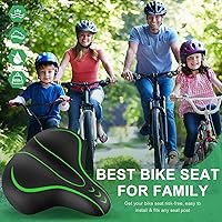Vista 2 de Asiento cómodo de bicicleta, con espuma viscoelástica, impermeable, doble absorción de impactos, para hombres y mujeres. Es el mejor asiento
