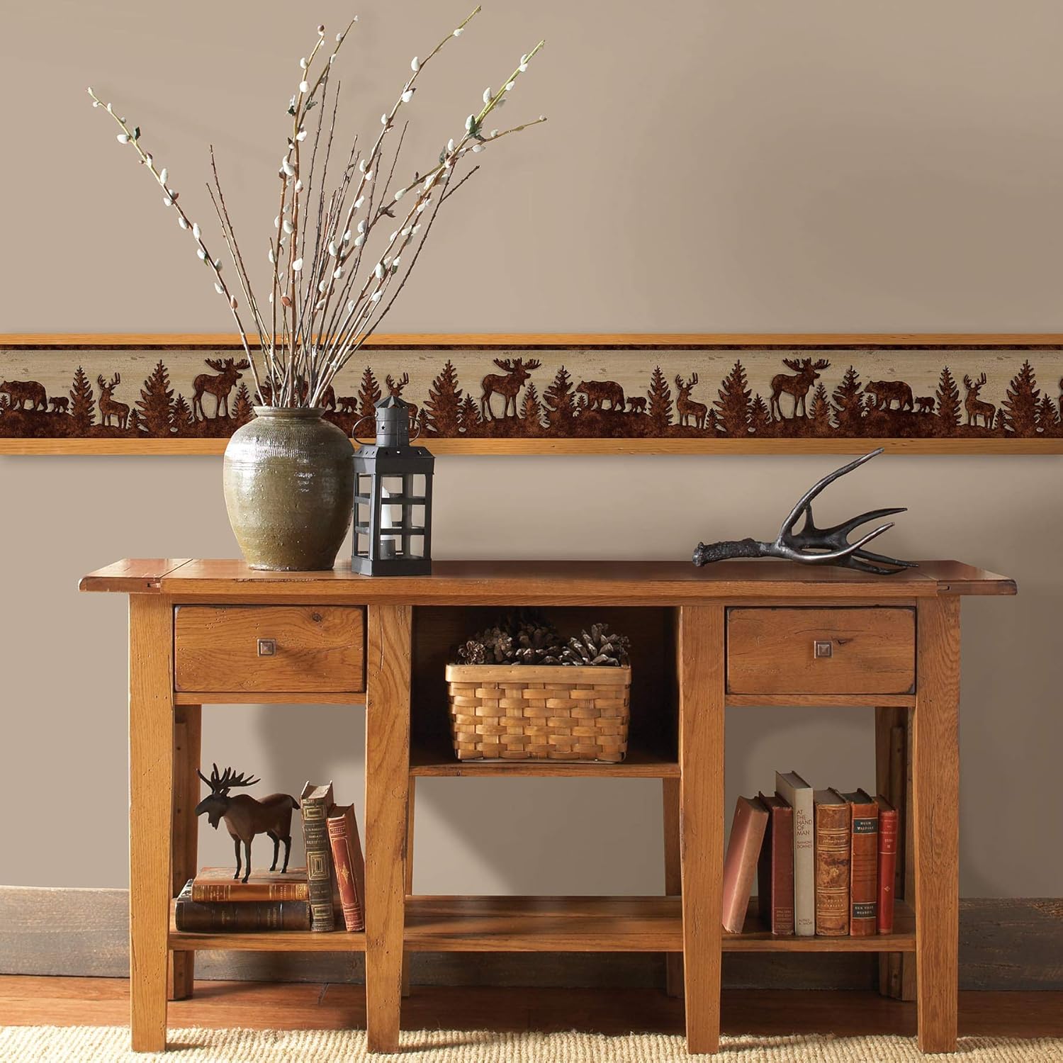 Chesapeake TLL35711B Shawnee Chestnut Silhouettes Border, Chetnut