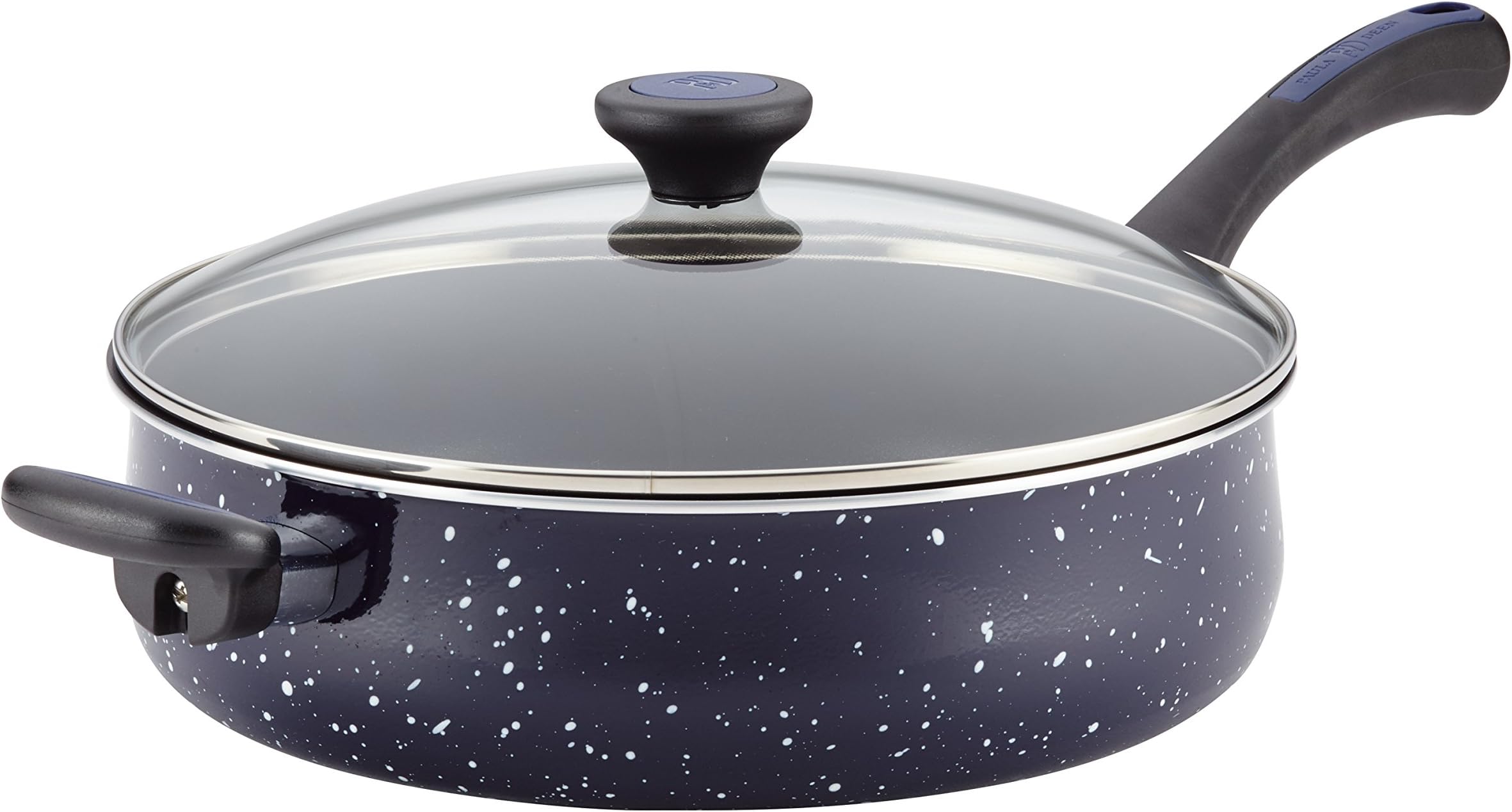 Paula Deen Riverbend Nonstick Jumbo Cooker/Saute Pan with Helper Handle - 5 Quart, Blue