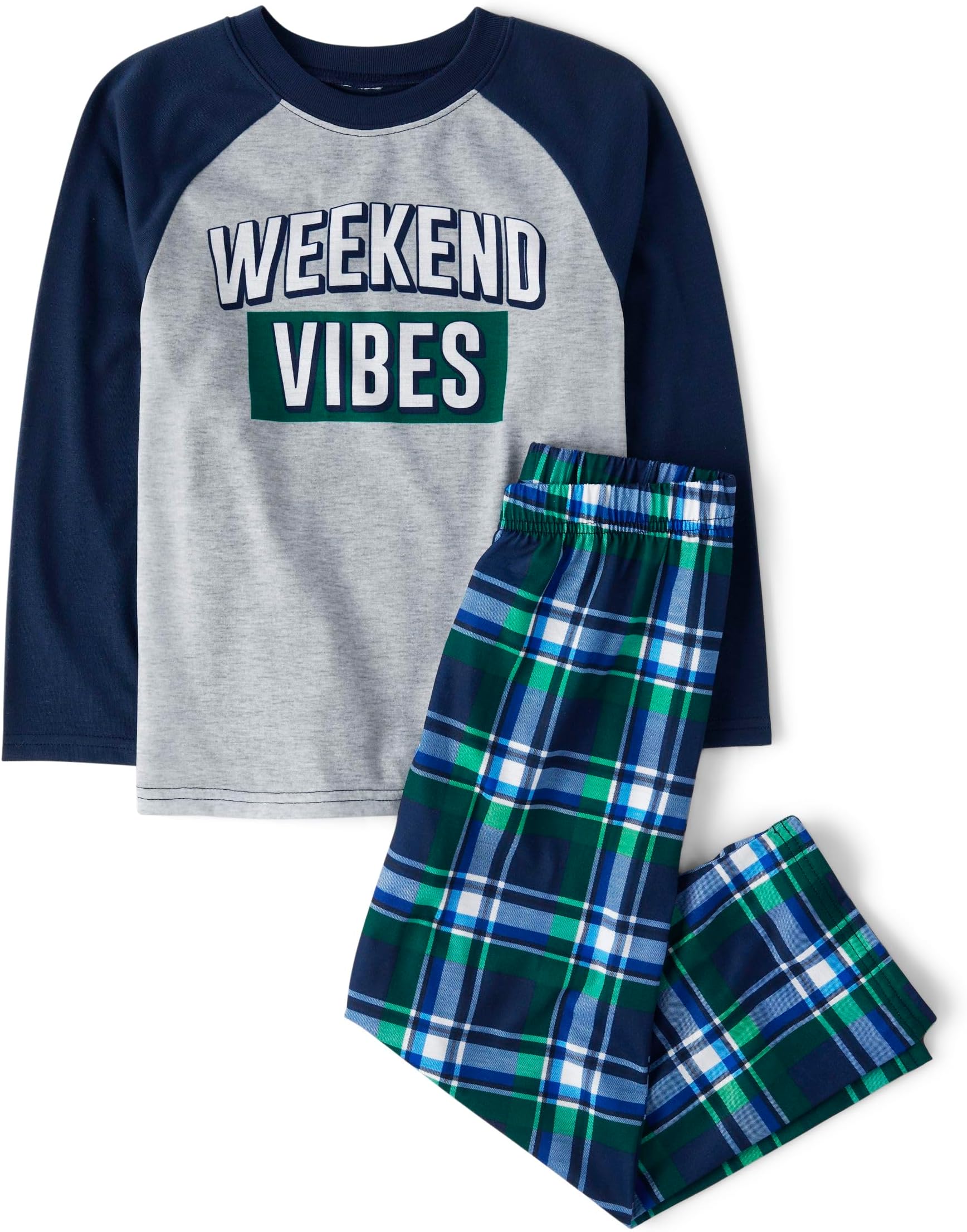 boys Long Sleeve Top and Pants 2 Piece Pajama Set