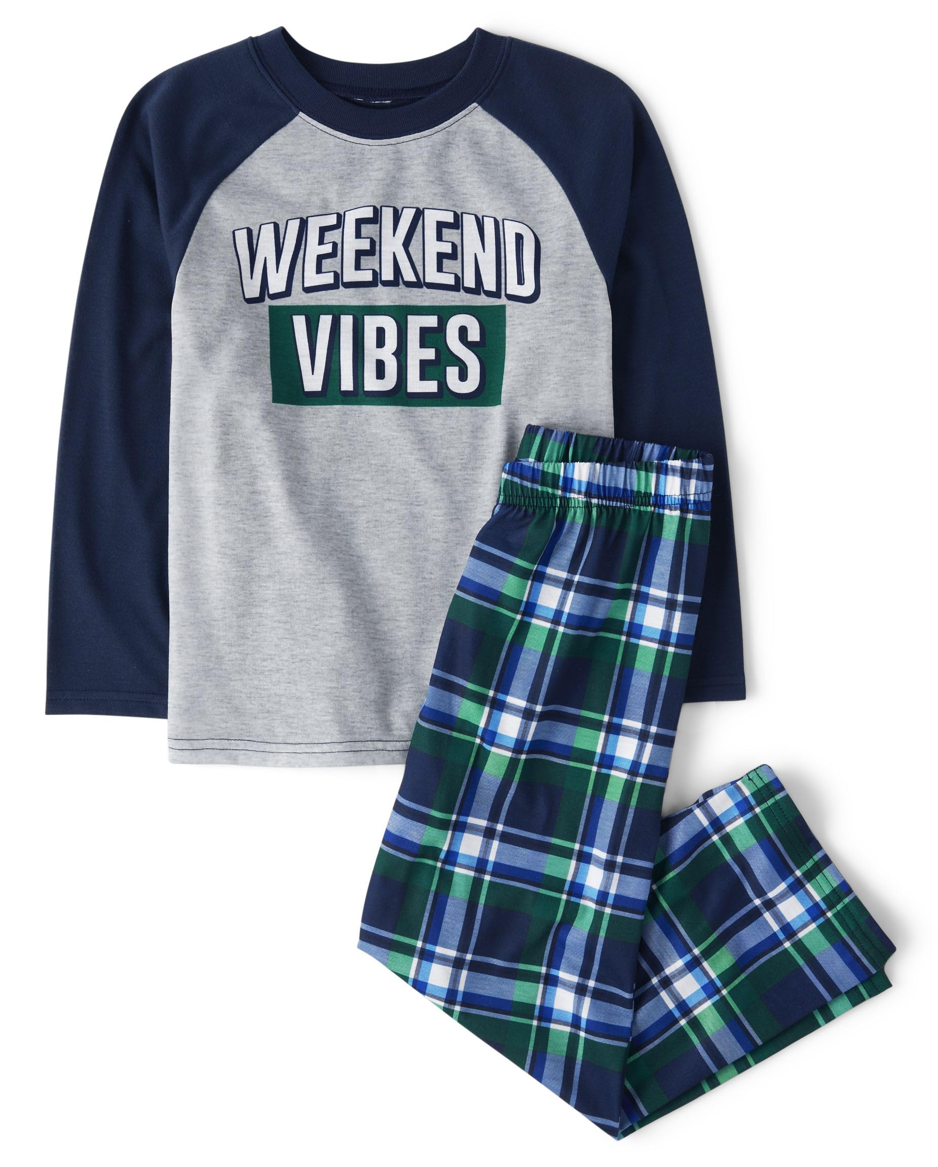 boys Long Sleeve Top and Pants 2 Piece Pajama Set