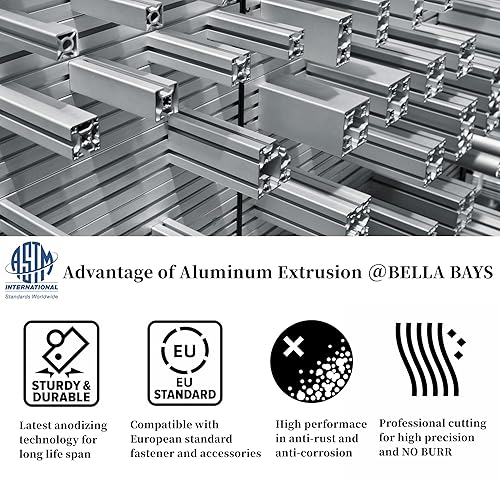 Miniatura 4 de 4 unids 4040 T Slot Perfil de extrusión de aluminio 19.685 in 19.68inch Estándar europeo anodizado extruido lineal guía marco para bricolaje banco