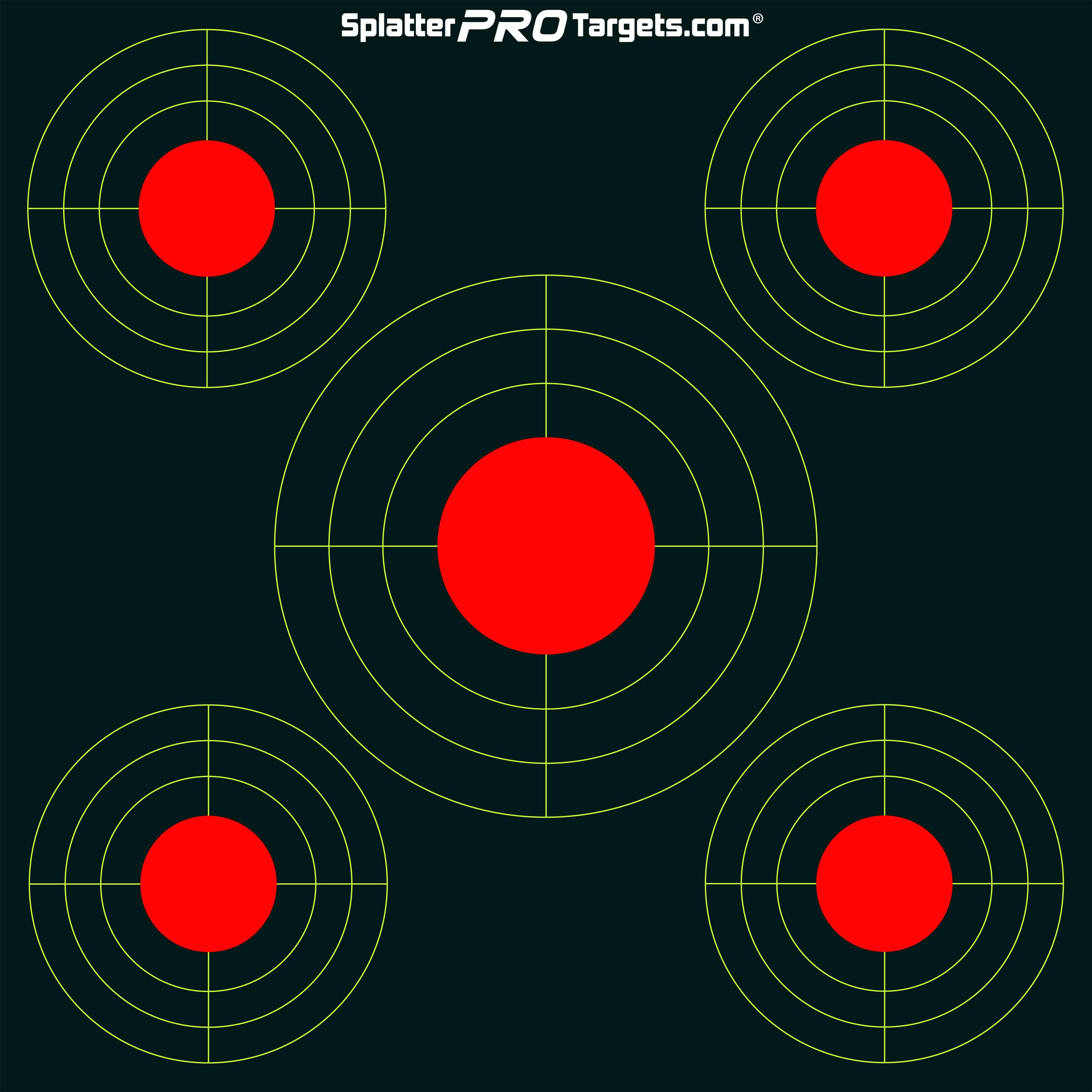 12x12 Splatter Targets. Shots Burst with a Bright Splatter Upon Impact. Instantly See Your Shots.