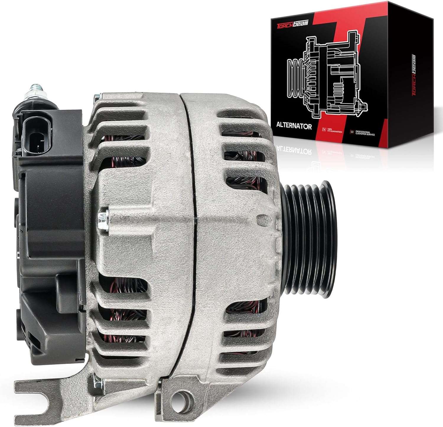 Torchbeam Alternator Compatible with 2002-2007 Rendezvous 3.4/3.5L, 2001-2005 Aztek, 2005 G6, High Output Automotive Replacement for 13866N