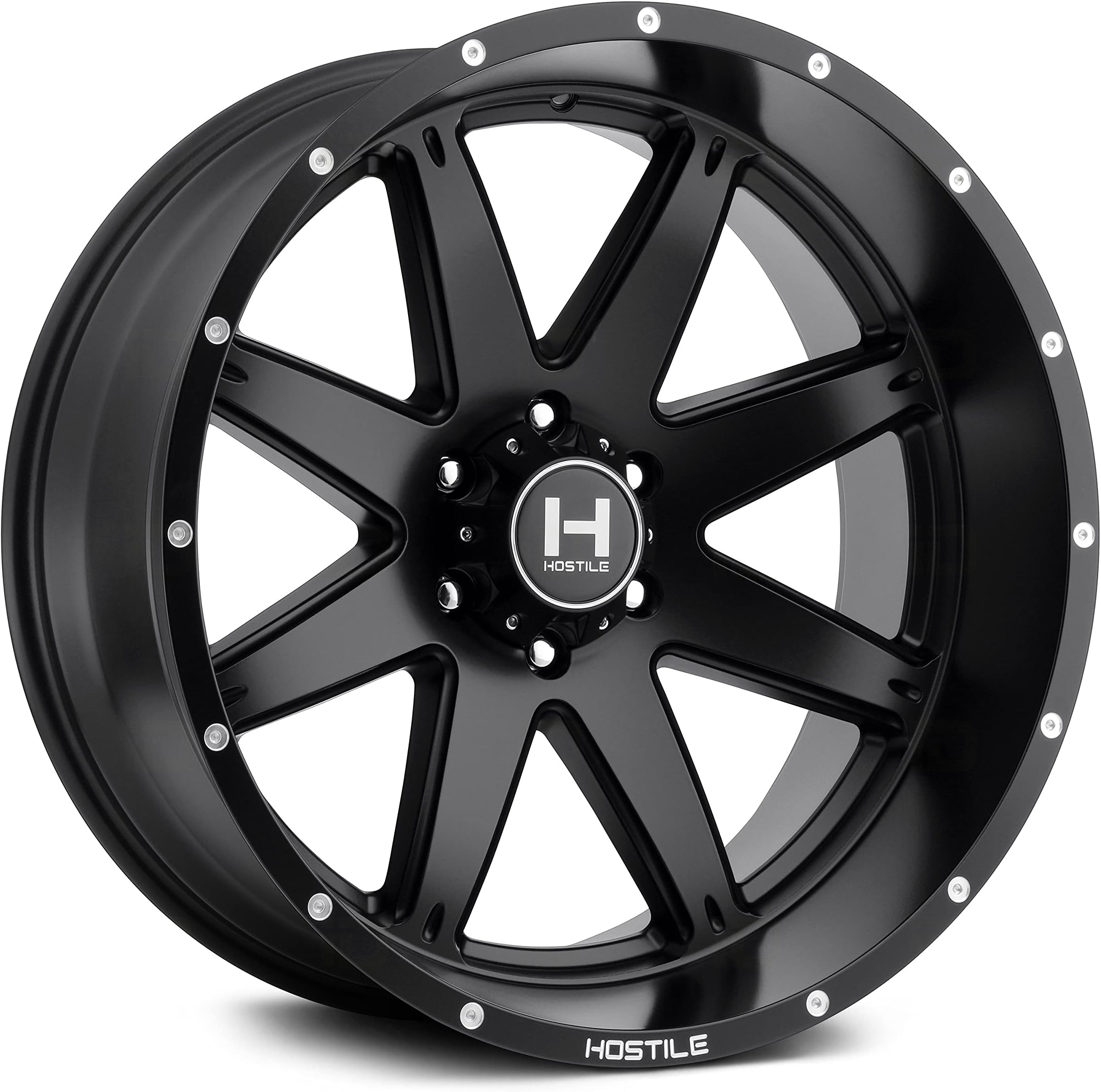 Hostile Alpha satin black Wheel with Painted Finish (20 x 12. inches /5 x 127 mm, -44 mm Offset)