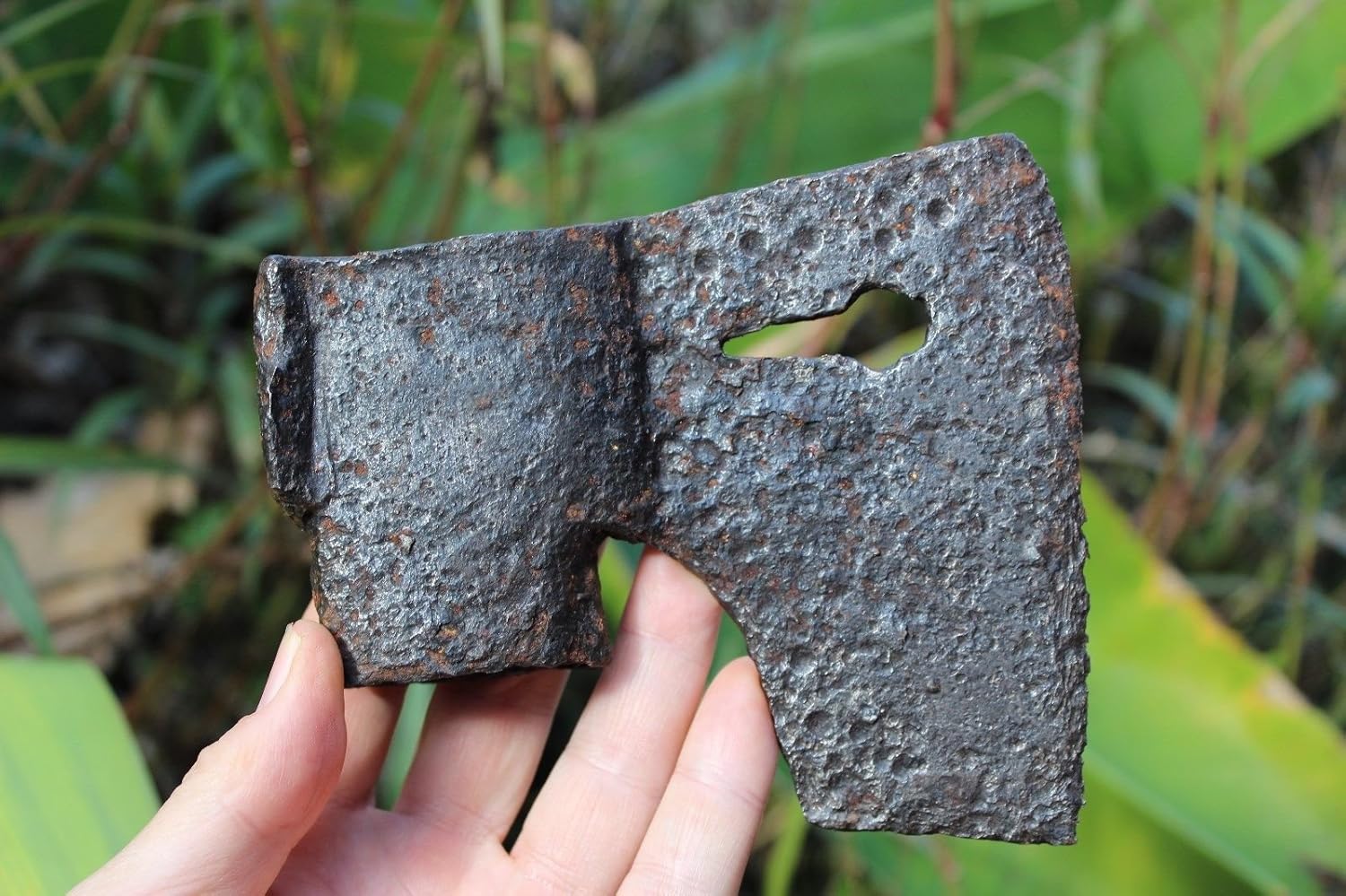 European Medieval German, iron Axe with the key-shape hole #12A