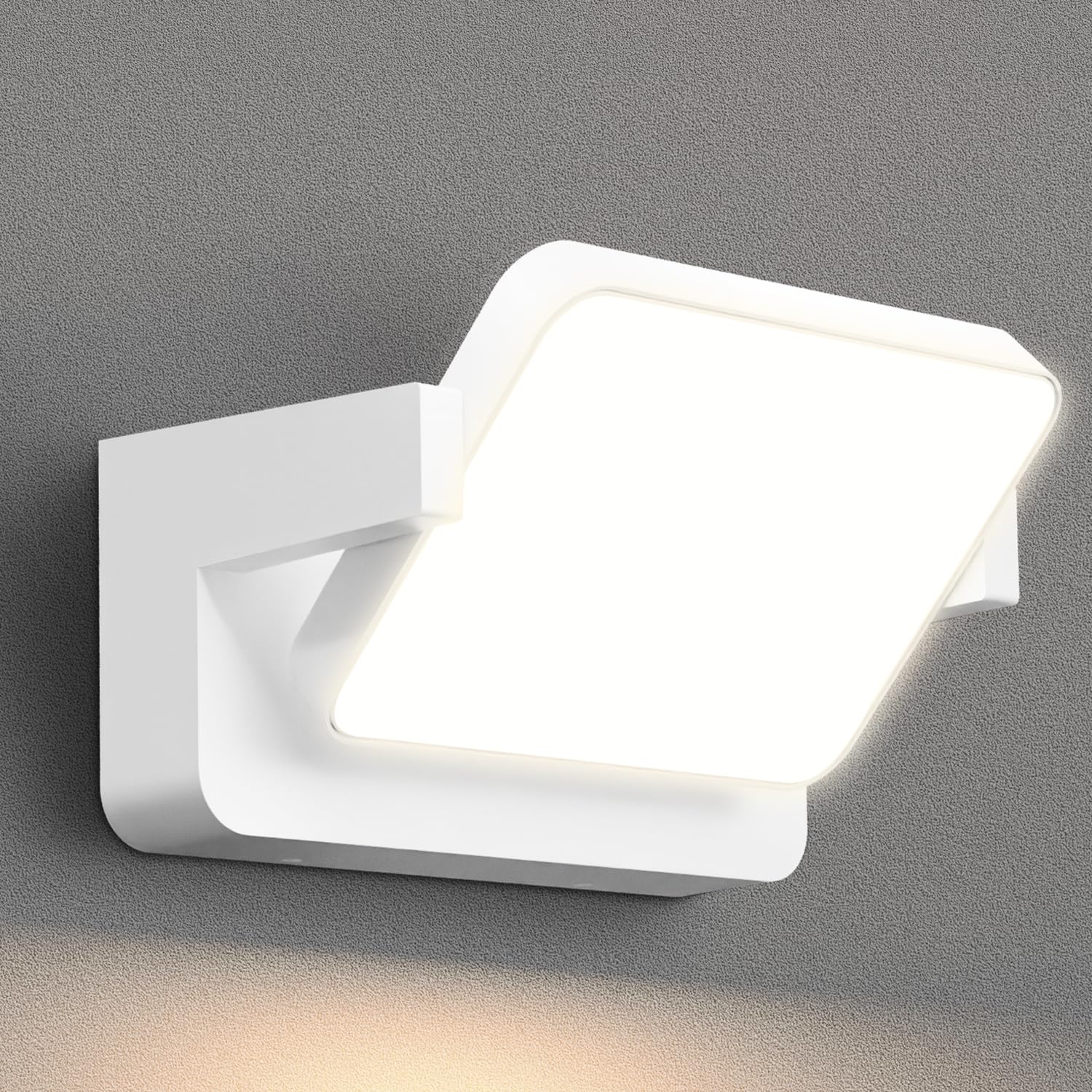 vatato 30W Außenwandleuchte mit Bewegungsmelder, LED Wandleuchte Innen Außen Wandlampe mit Schwenkbar Panel, Wasserdicht IP65 aussenlampe wand, Warmweiß außenleuchte 3000K (Weiß 1 Stück)