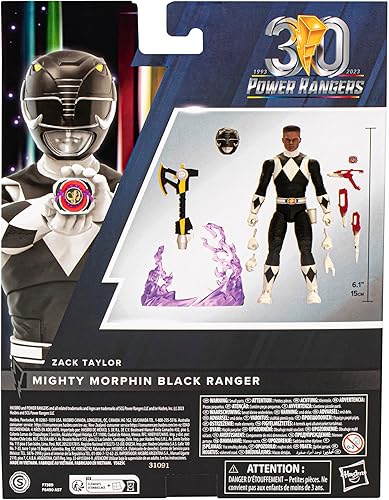 Miniatura 12 de Power Rangers Lightning Collection Remastered Mighty Morphin Black Ranger - Figura de acción de 6 pulgadas, juguetes para niños y niñas a partir de