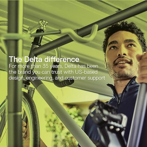 Miniatura 6 de Delta Cycle - Estante resistente para 2 bicicletas para garaje y hogar, no requiere perforación, estante de almacenamiento por gravedad totalmente