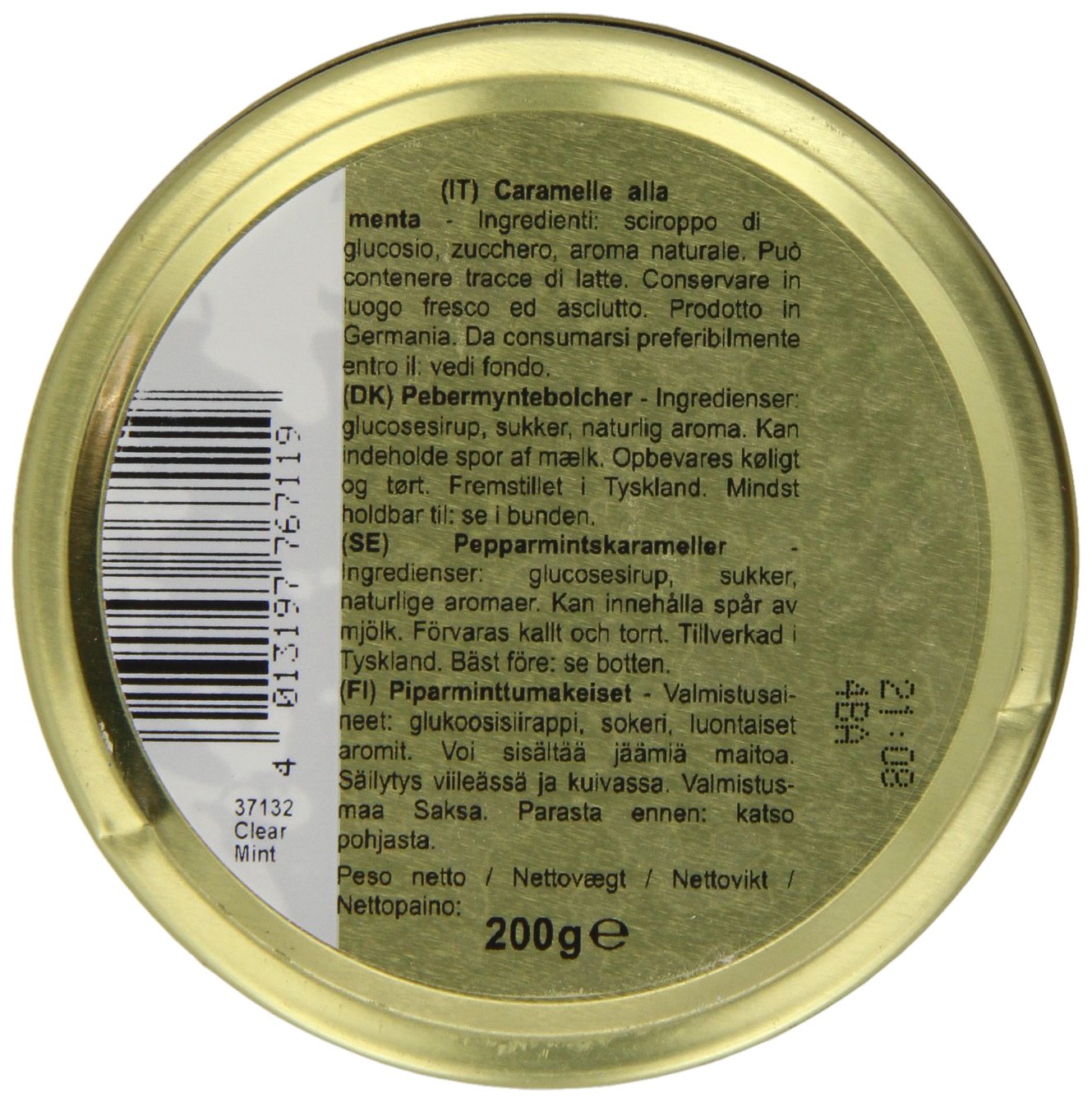 Cavendish & Harvey Travel Tin Clear Mints 200 g (paquete de 10)