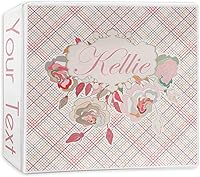 Vista 5 de Carpeta personalizada de 3 anillas moderna a cuadros y flores, 2 pulgadas