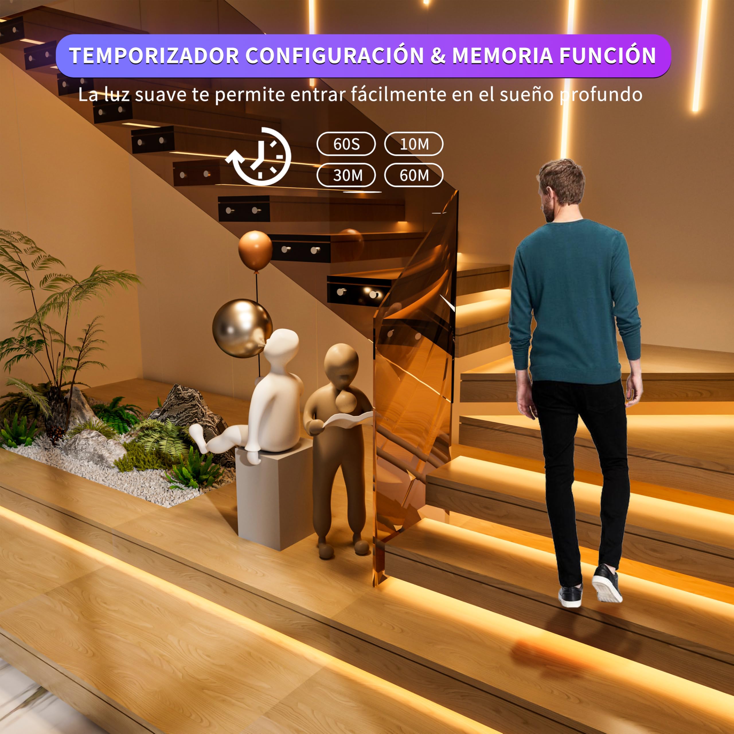OULARA Tira LED COB 10M blanco cálido 2700K,Regulable 24V LED tira luces con RF Remoto y Alimentación,CRI90+ Flexible led Strip light para decoración del hogar,Función de Temporizador