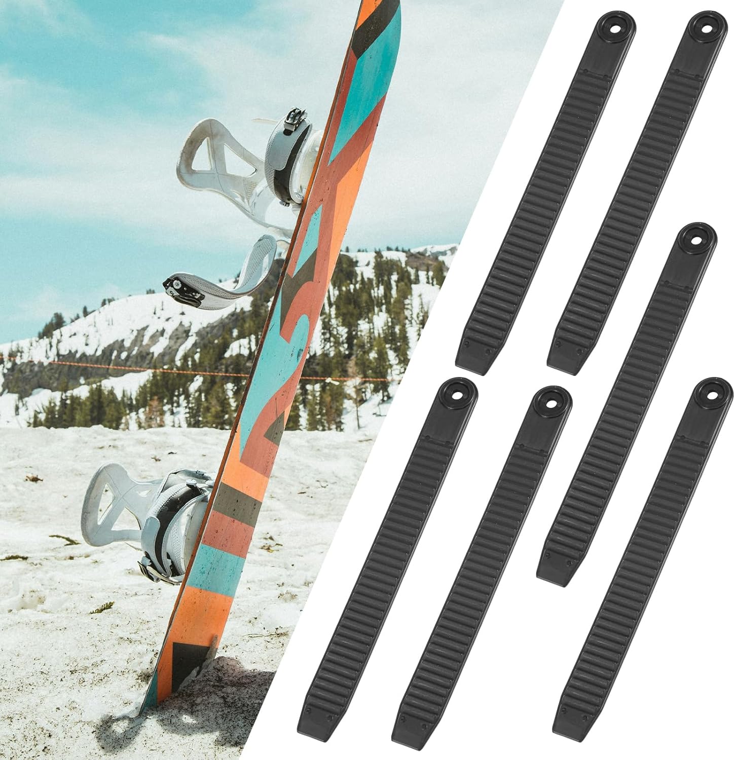 6pcs Snowboard Ankle Ladder Strap Binding, Highly Elastic Strap-in Snowboard Binding Straps Replacement Highly Elastic Strap-in Snowboard Binding Ladder